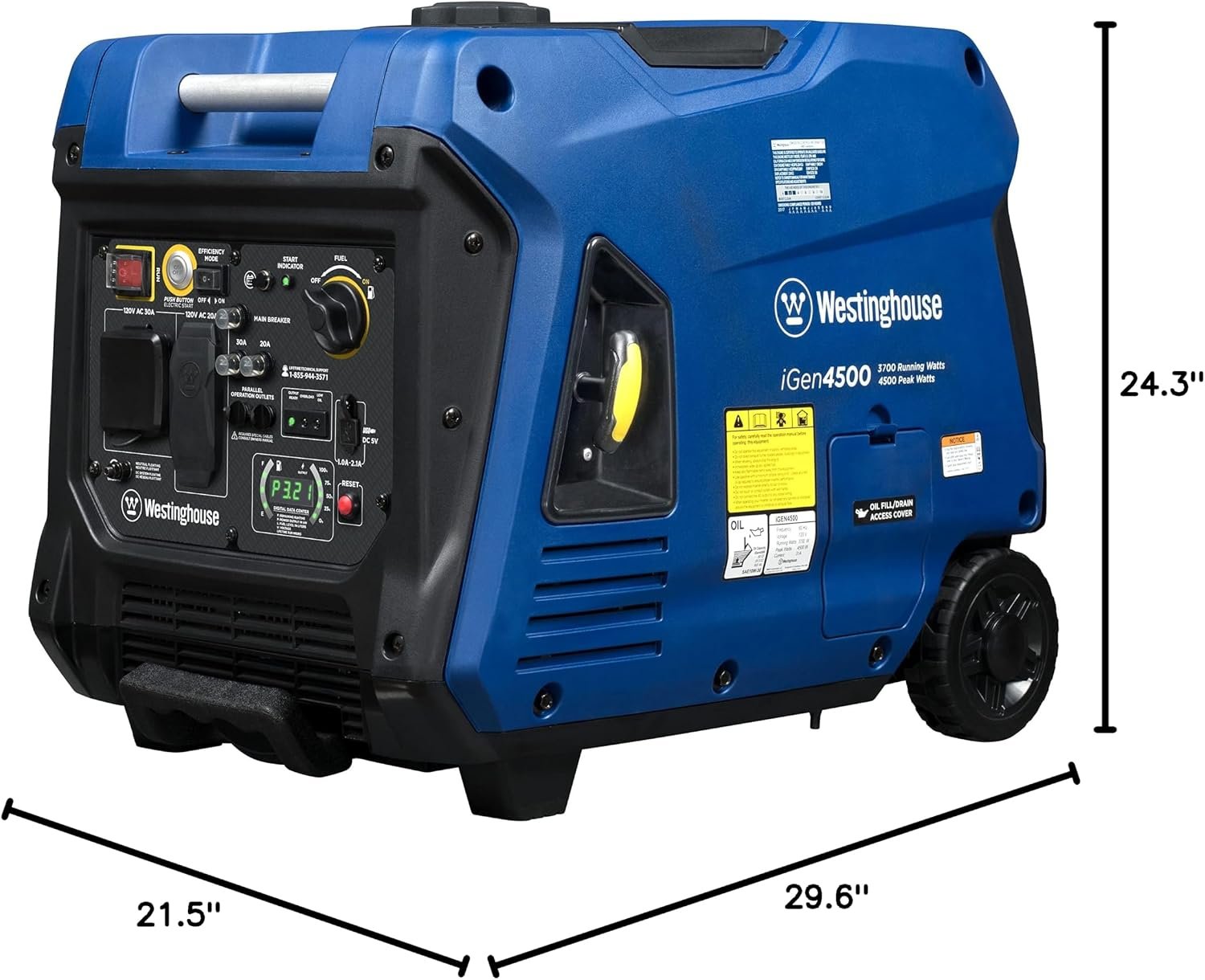 Westinghouse iGen5000 Portable Inverter Generator – 5,000W Peak/3,900W Running with Remote Start & RV Outlet – iGen5000 - Image 11