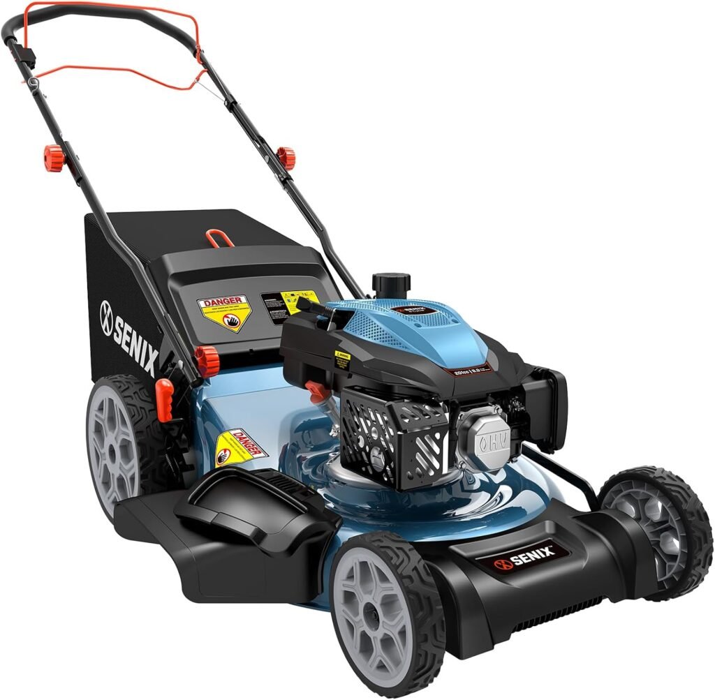 SENIX 22″ 3-in-1 Self-Propelled Gas Lawn Mower with 201cc Engine – HI5