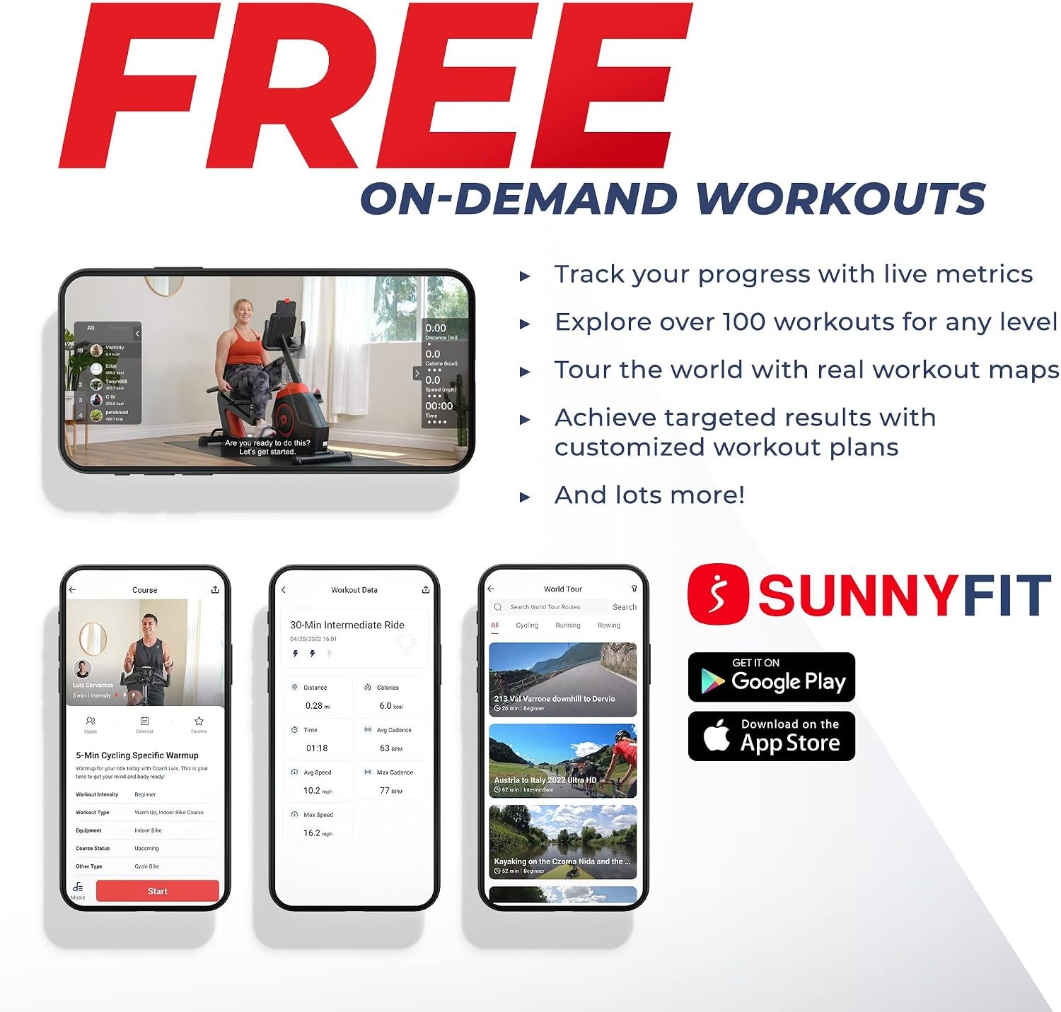 Sunny Health & Fitness Recumbent Cross Trainer with 8 Resistance Levels & SunnyFit App – SF-RBE420035 - Image 2