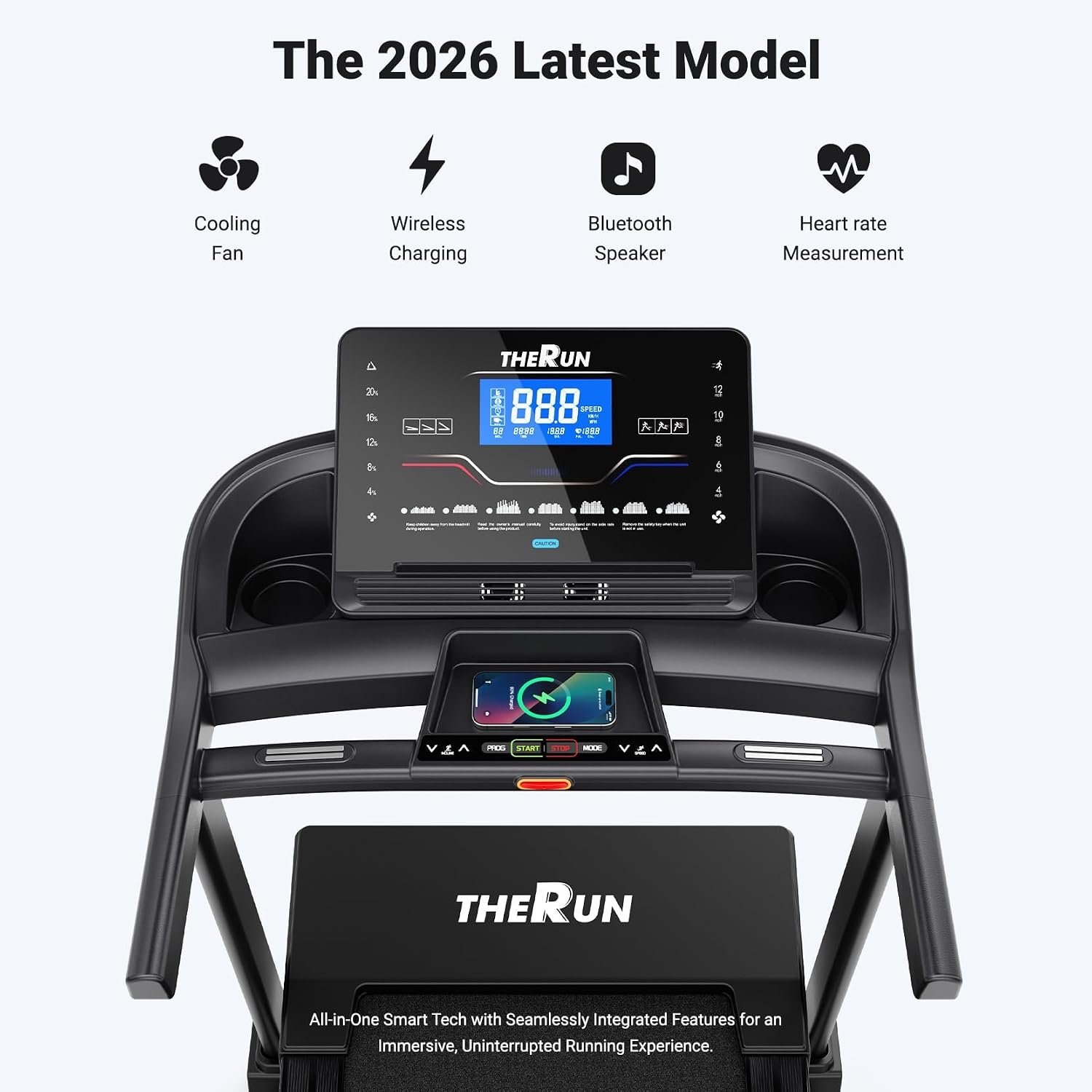 THERUN T15 Series Treadmill – 20% Auto Incline with 12 MPH & 55″ Deck – T15 Series - Image 6