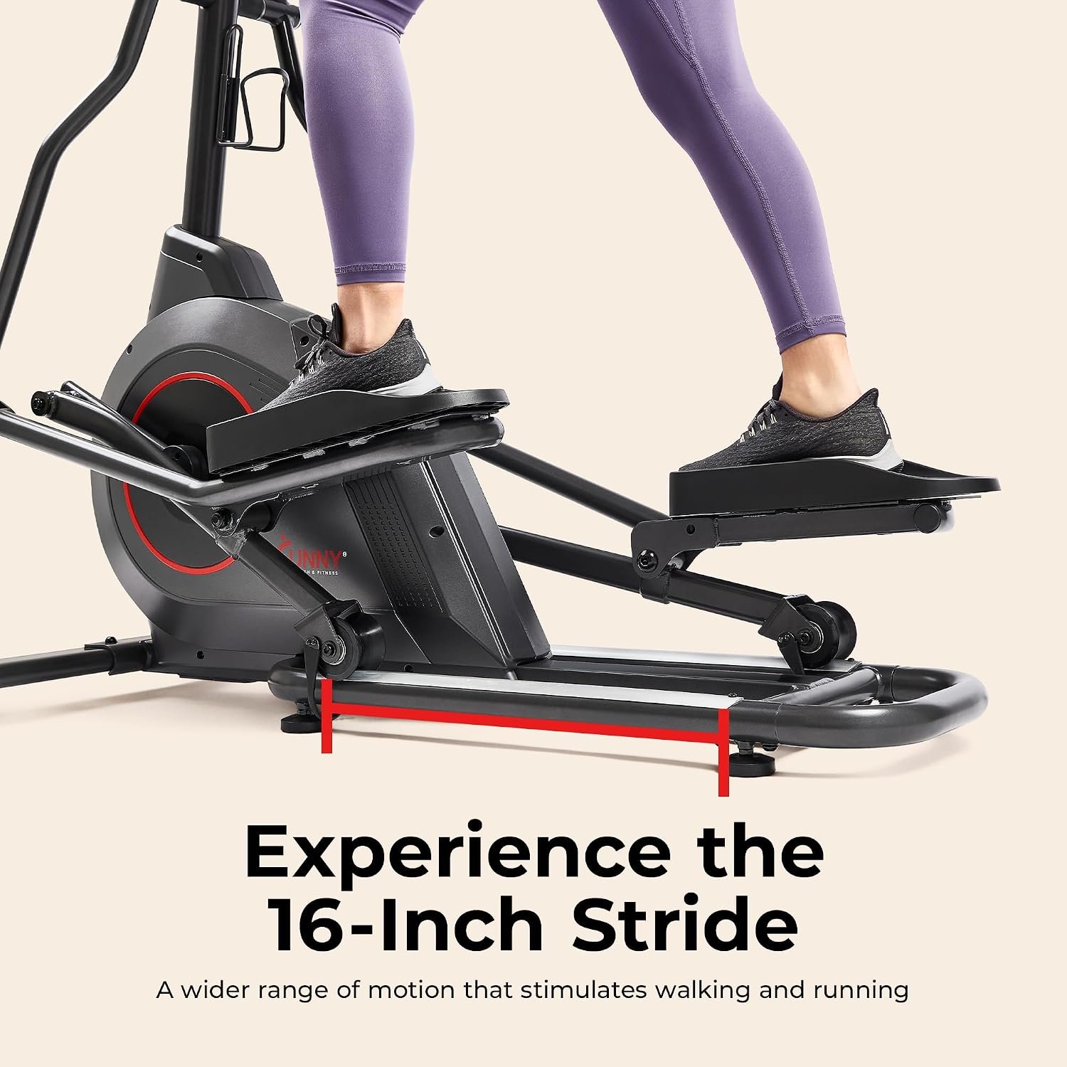 Sunny Health & Fitness Smart Upright Elliptical with 16 Resistance Levels & SunnyFit App – SF-E323038 - Image 5