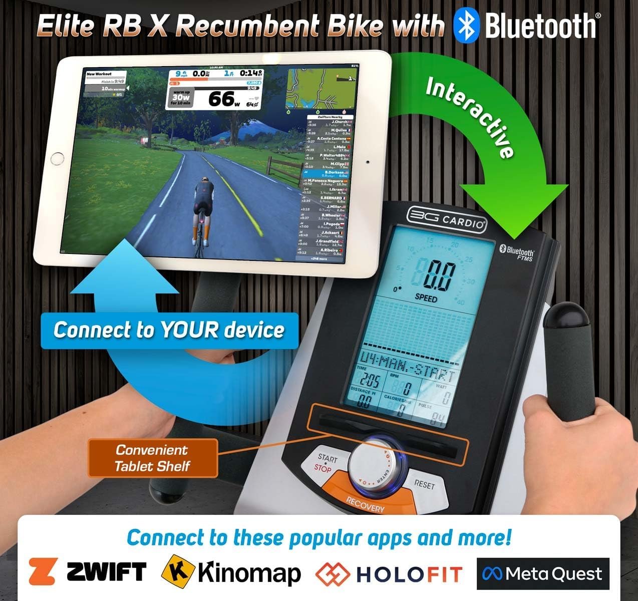 3G Cardio Elite RB Recumbent Exercise Bike with 16 Resistance Levels & FTMS Bluetooth – Elite RB - Image 2