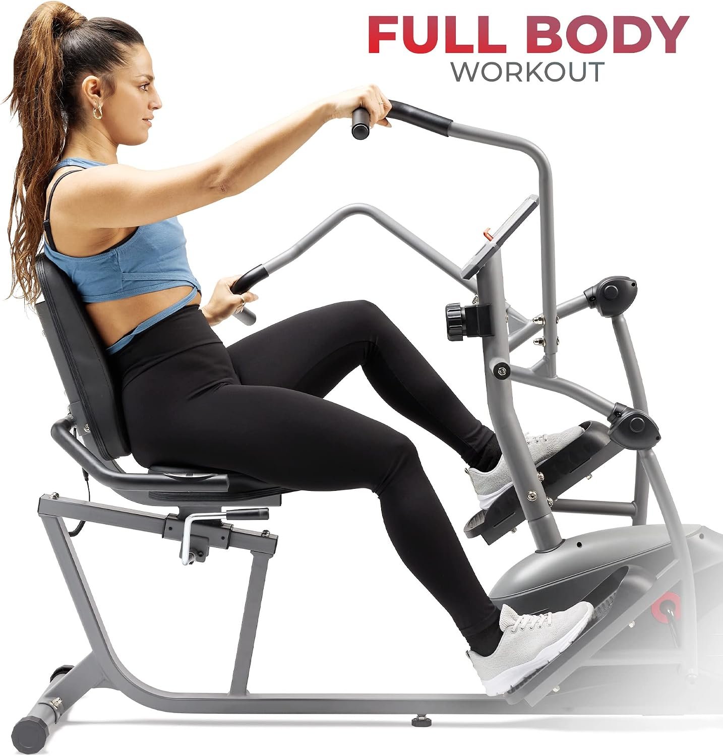 Sunny Health & Fitness Recumbent Cross Trainer with 8 Resistance Levels & SunnyFit App – SF-RBE420035 - Image 4
