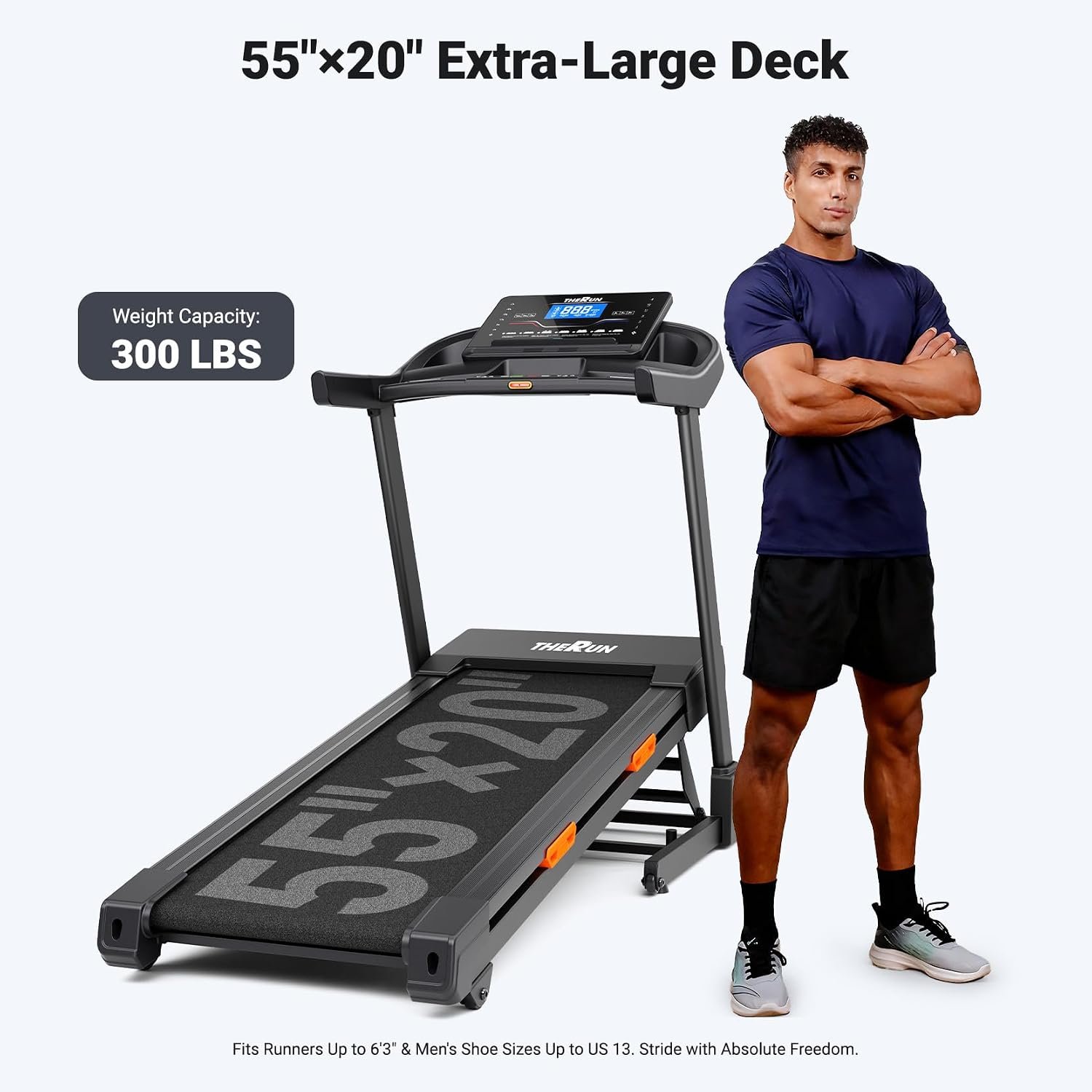 THERUN T15 Series Treadmill – 20% Auto Incline with 12 MPH & 55″ Deck – T15 Series - Image 2