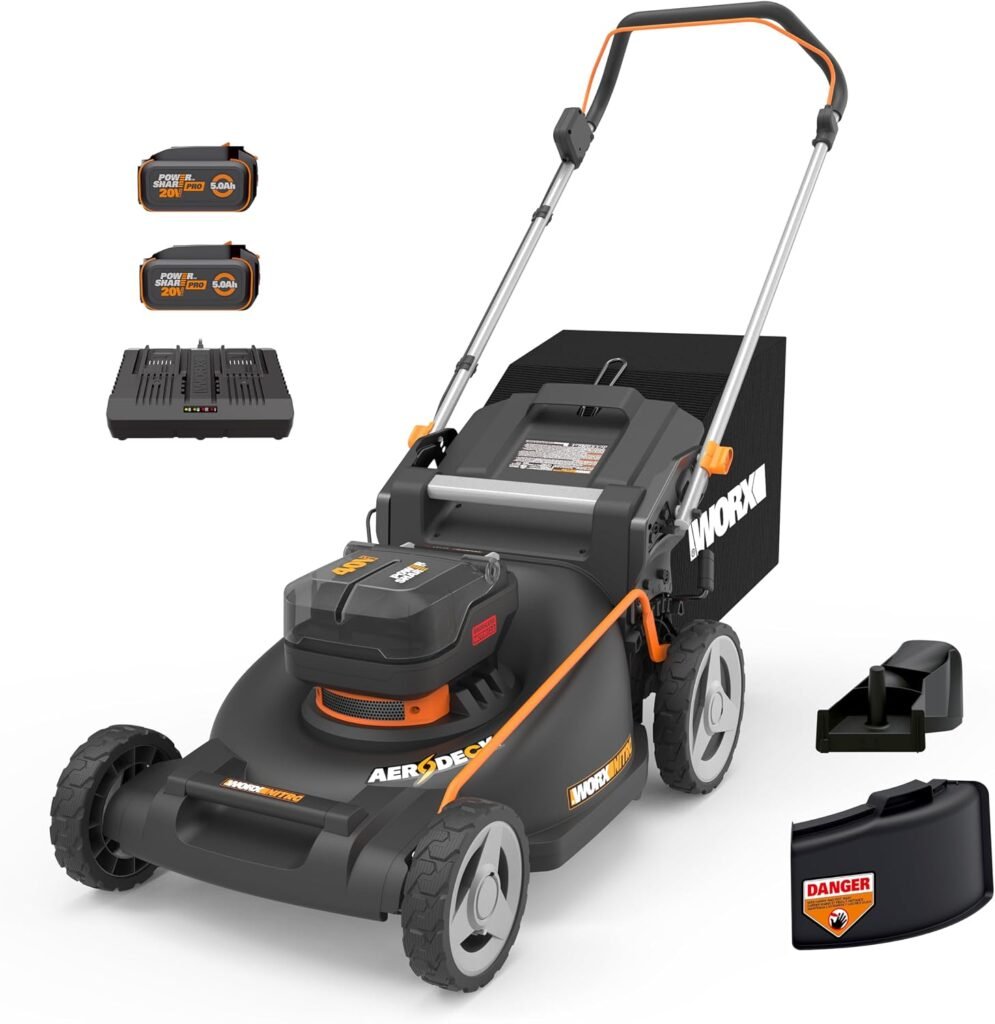 WORX 40V 21″ Push Cordless Lawn Mower with (2) 5.0Ah Batteries – WG752