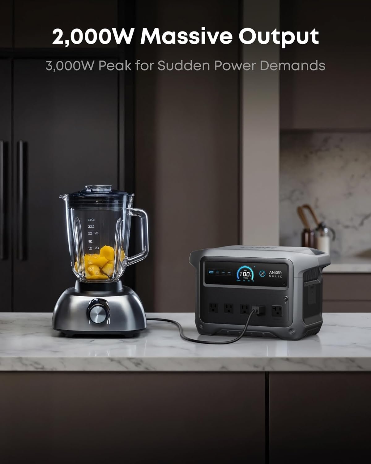 Anker SOLIX C1000 Gen 2 Portable Power Station with 100W Solar Panel – 1024Wh LiFePO4 with 2000W Output – A1763 - Image 4