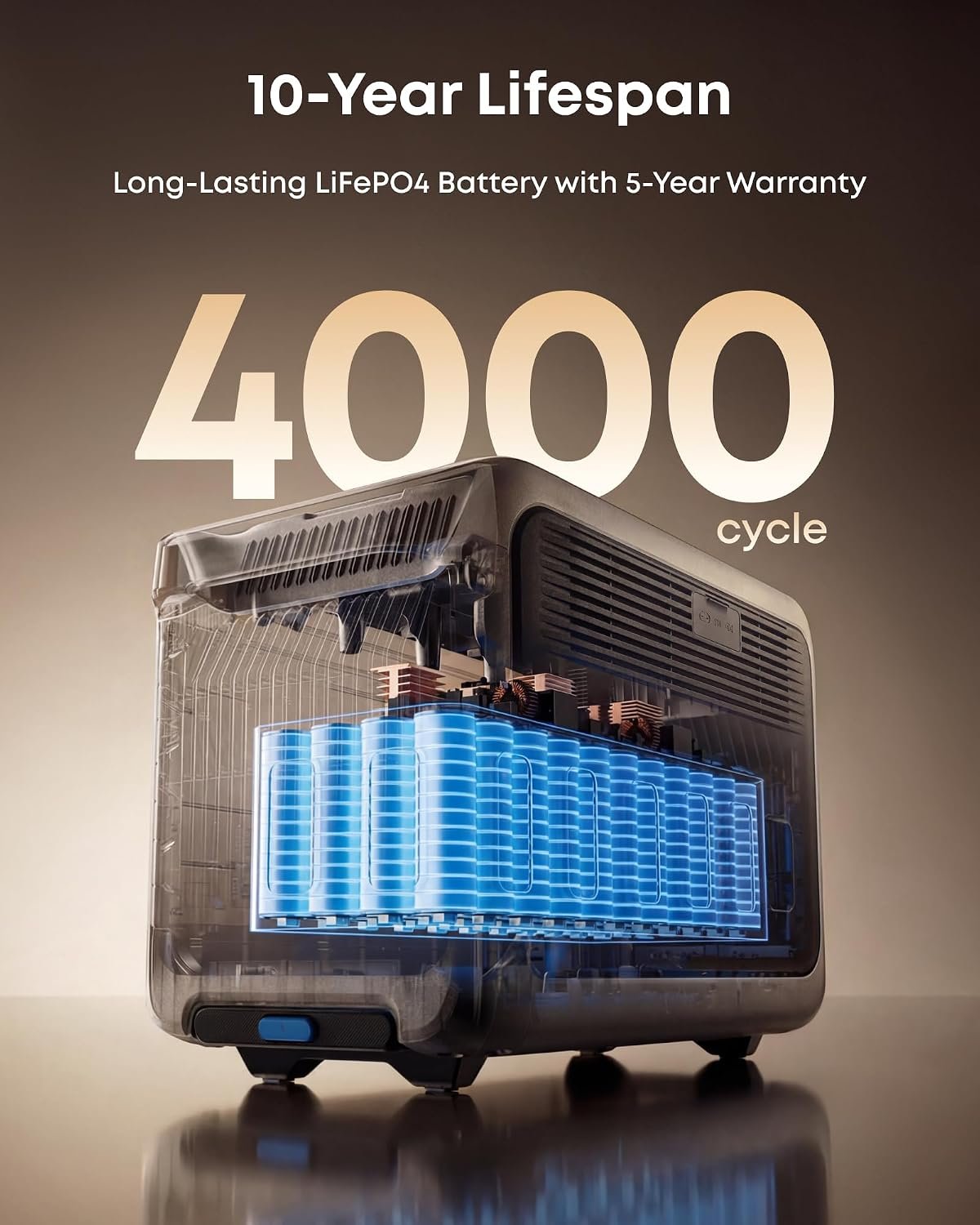 Anker SOLIX F3000 Portable Power Station – 3,072Wh LiFePO4 with 3,600W Output & 120V Generator Pass-Through – A1782 - Image 8