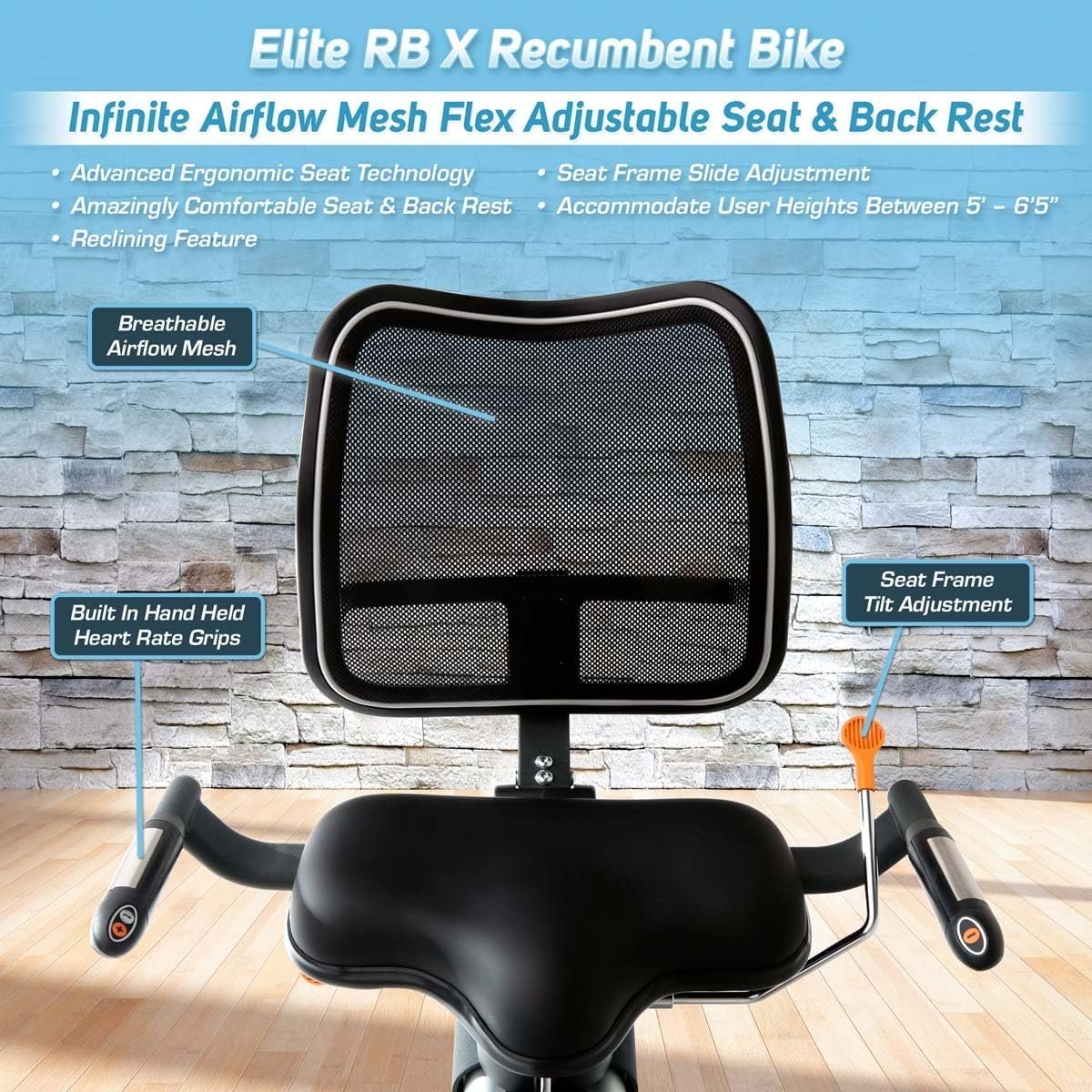 3G Cardio Elite RB Recumbent Exercise Bike with 16 Resistance Levels & FTMS Bluetooth – Elite RB - Image 3