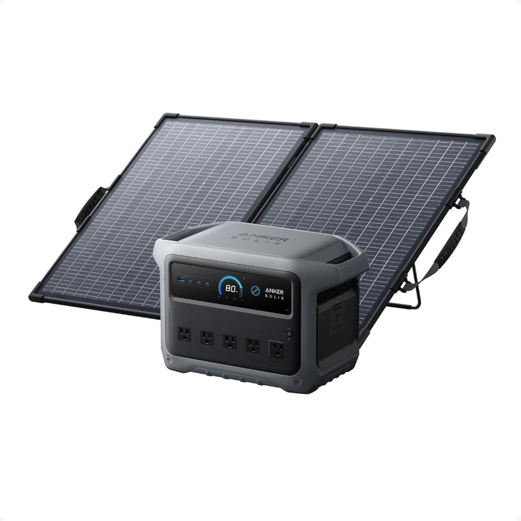 Anker SOLIX C1000 Gen 2 Portable Power Station with 100W Solar Panel – 1024Wh LiFePO4 with 2000W Output – A1763