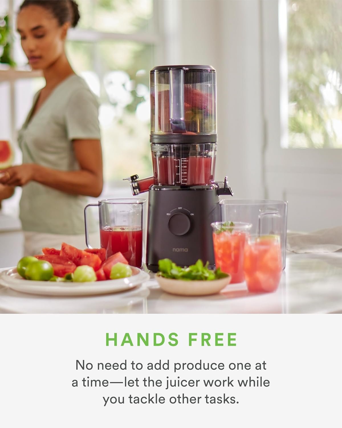 NAMA Cold Press Juicer – Hands-Free Self-Feeding Hopper with 15-Year Warranty – J2 / J3 - Image 2