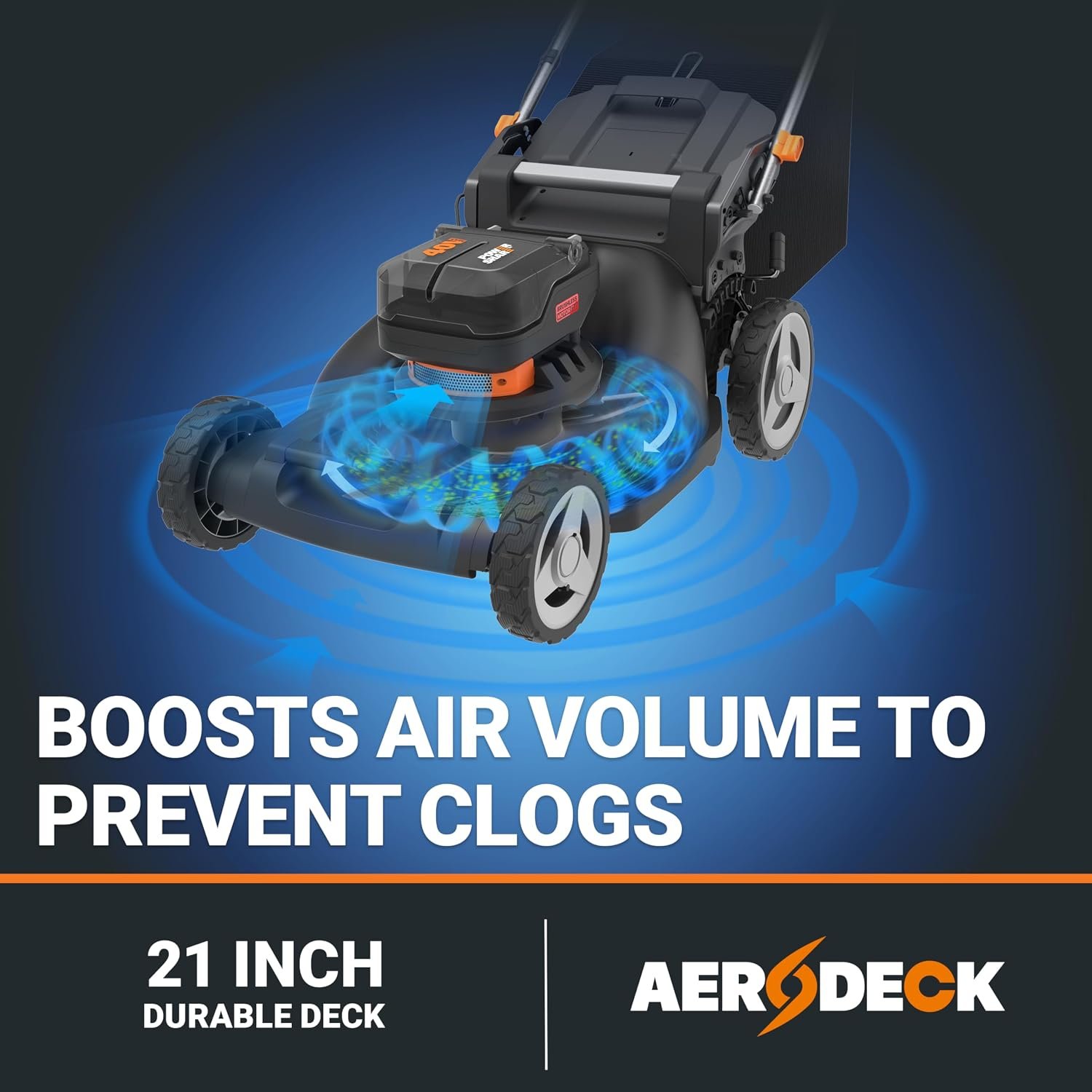 WORX 40V 21″ Push Cordless Lawn Mower with (2) 5.0Ah Batteries – WG752 - Image 2