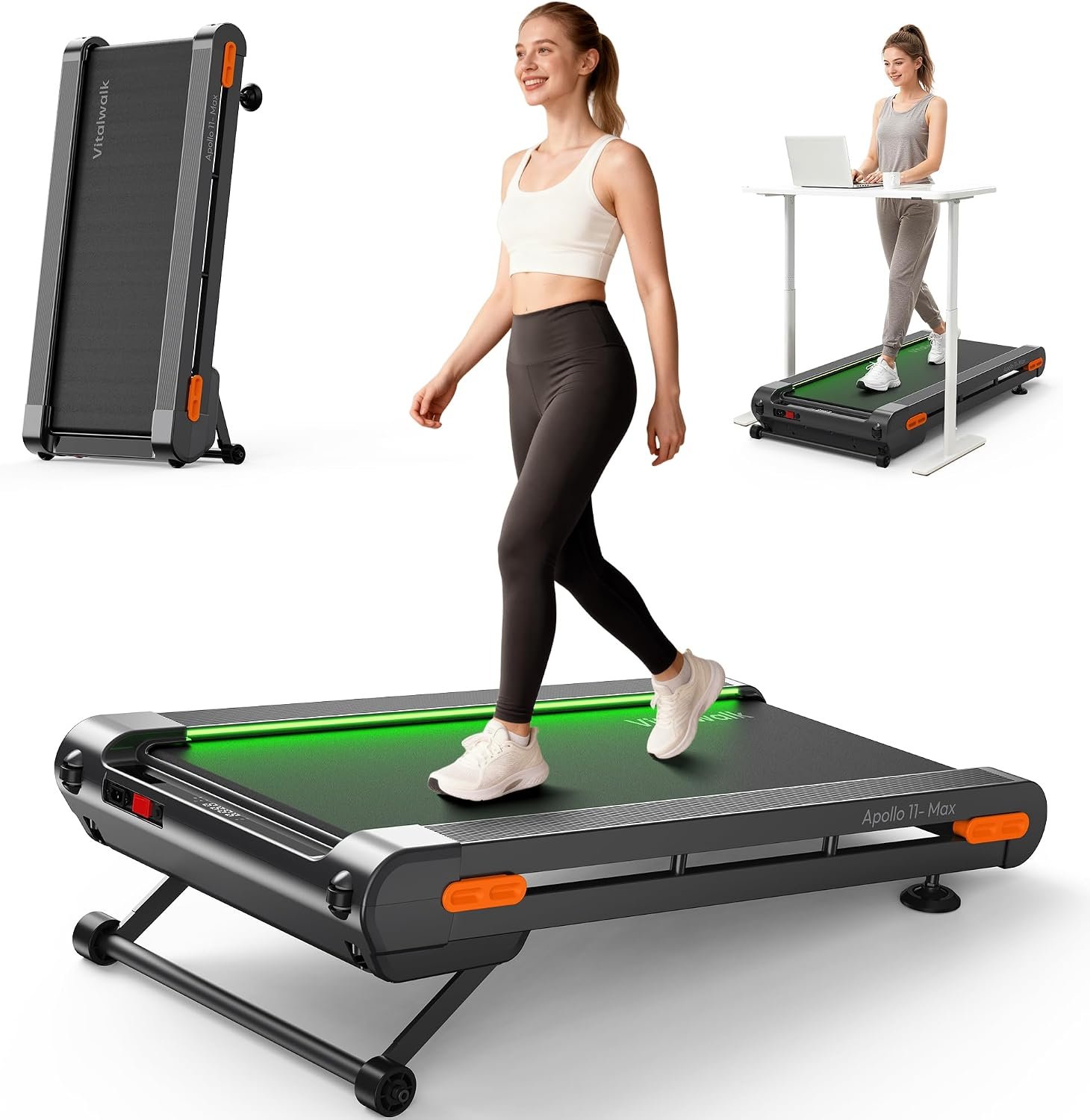 VITALWALK Apollo 11 Max Walking Pad – 20% Auto Incline with 400 lb Capacity & Full Deck Design – Apollo 11 Max