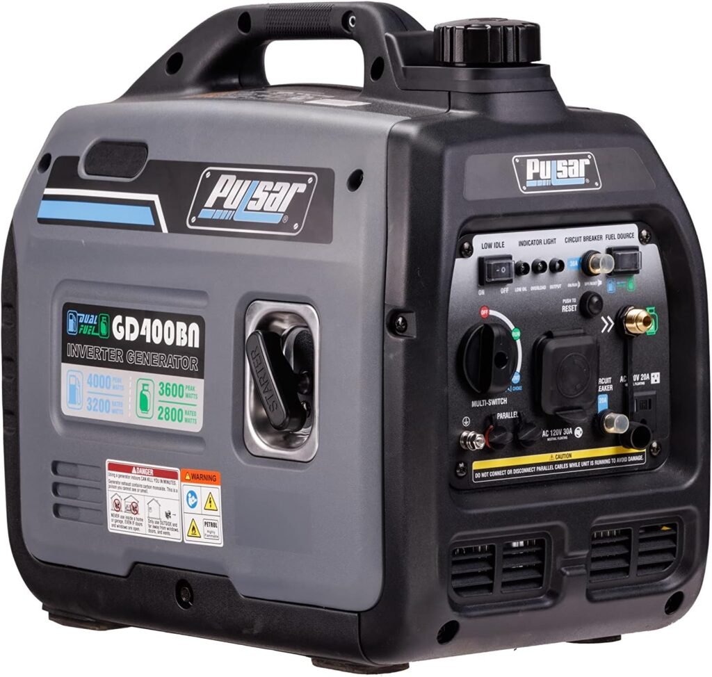 Pulsar GD400BN Dual Fuel Inverter Generator – 4000W Gas/3600W Propane with Parallel Capability – GD400BN