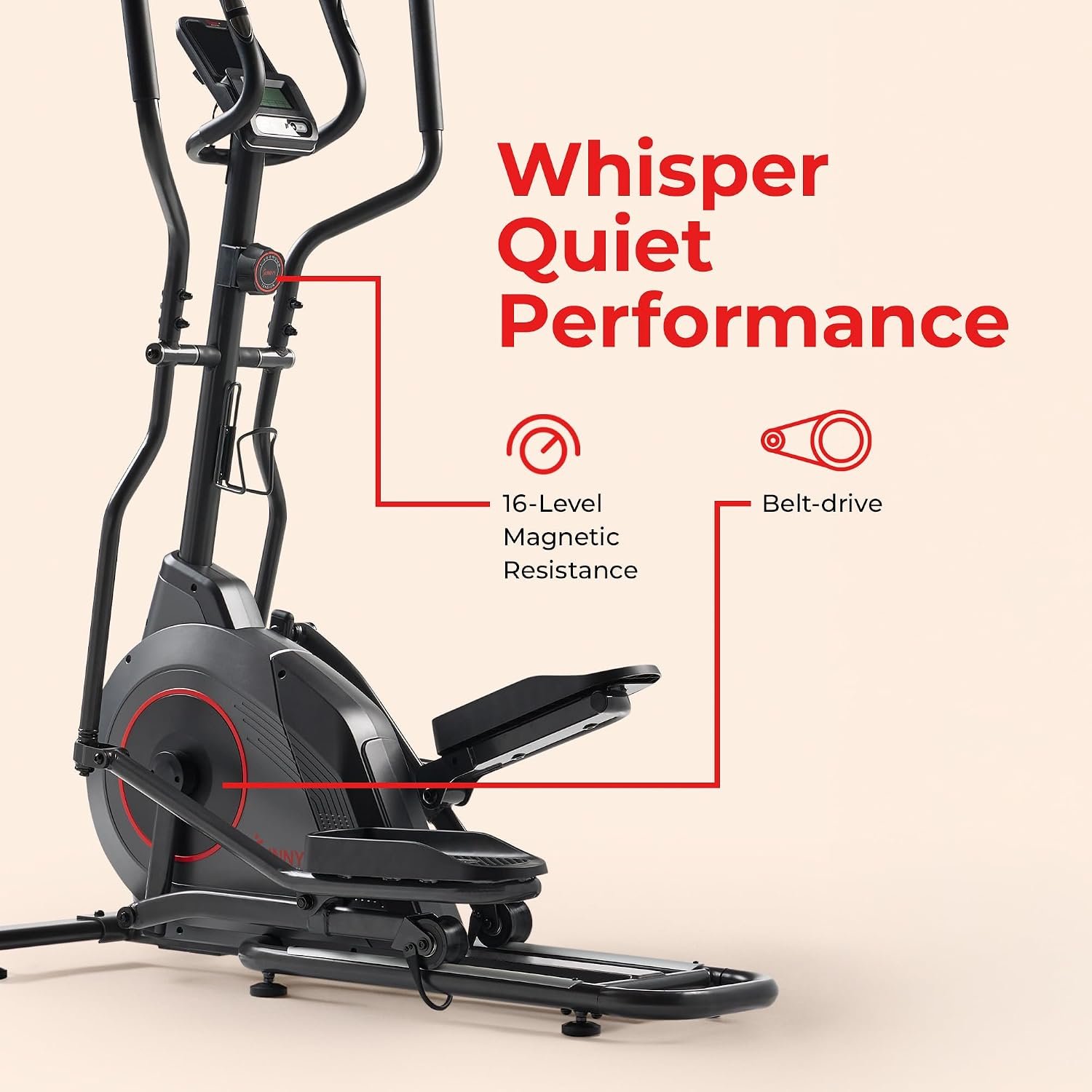 Sunny Health & Fitness Smart Upright Elliptical with 16 Resistance Levels & SunnyFit App – SF-E323038 - Image 6