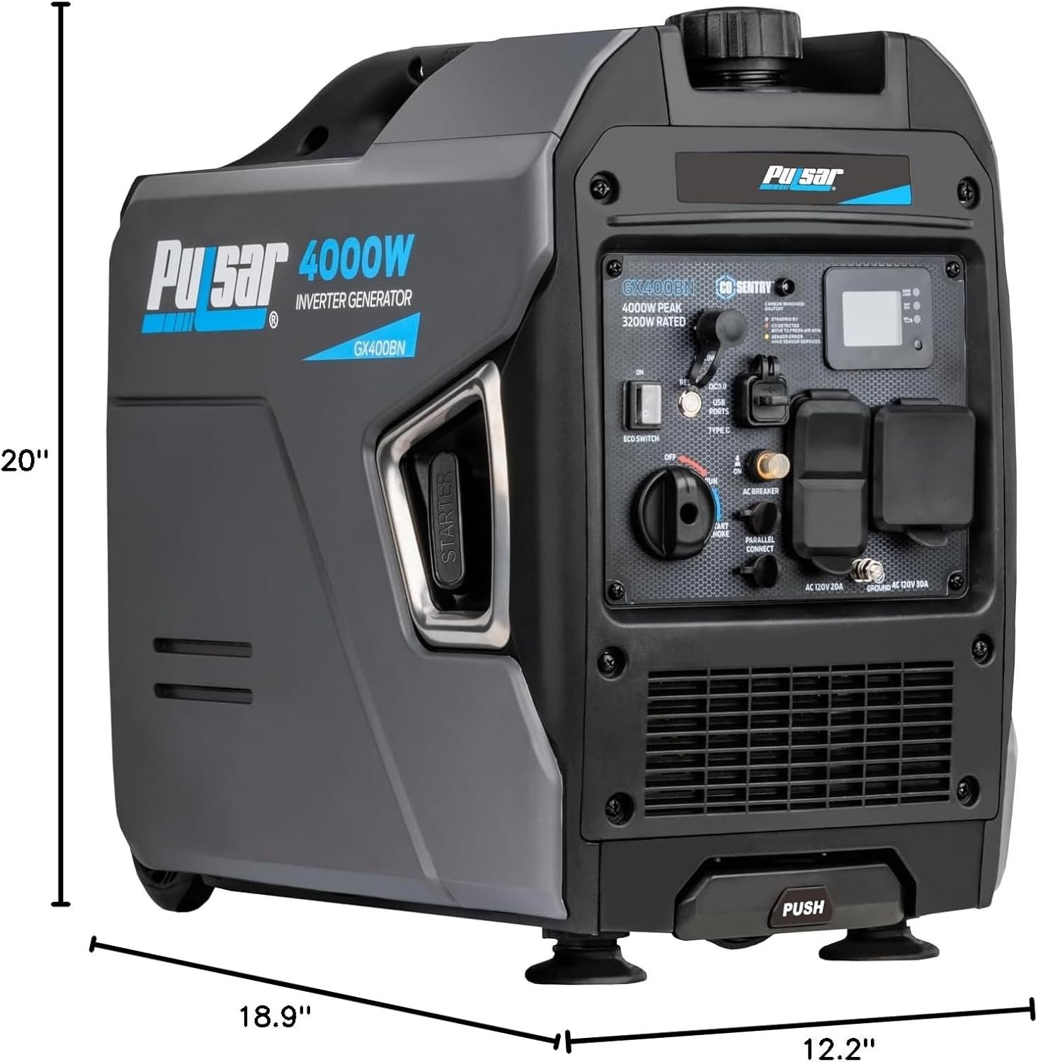 Pulsar GX400BN Dual Fuel Inverter Generator – 4000W Gas/3600W Propane with CO Sentry & Handle/Wheels – GX400BN - Image 15