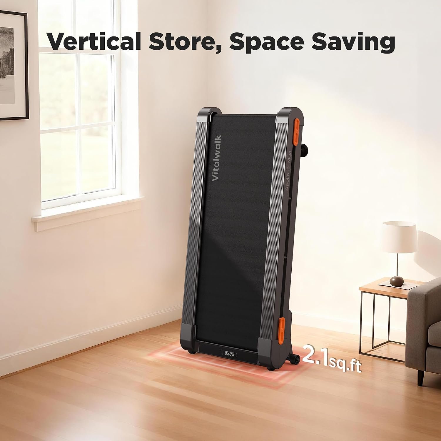 VITALWALK Apollo 11 Max Walking Pad – 20% Auto Incline with 400 lb Capacity & Full Deck Design – Apollo 11 Max - Image 4