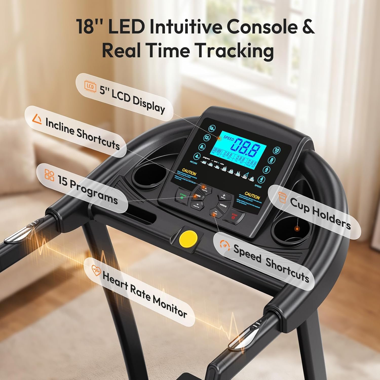 THERUN TR04 Incline Treadmill – 4.0HP Motor with 16% Auto Incline & 400 lb Capacity – TR04 - Image 3
