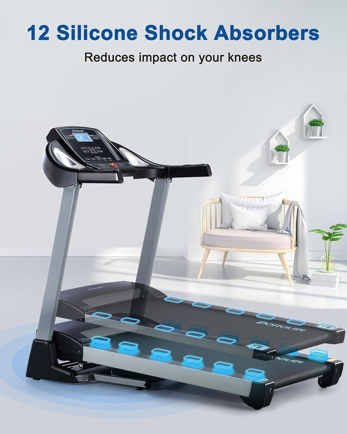 BORGUSI CTM5104L Treadmill – 15% Auto Incline with 20″ Wide Belt & 350 lb Capacity – CTM5104L - Image 5