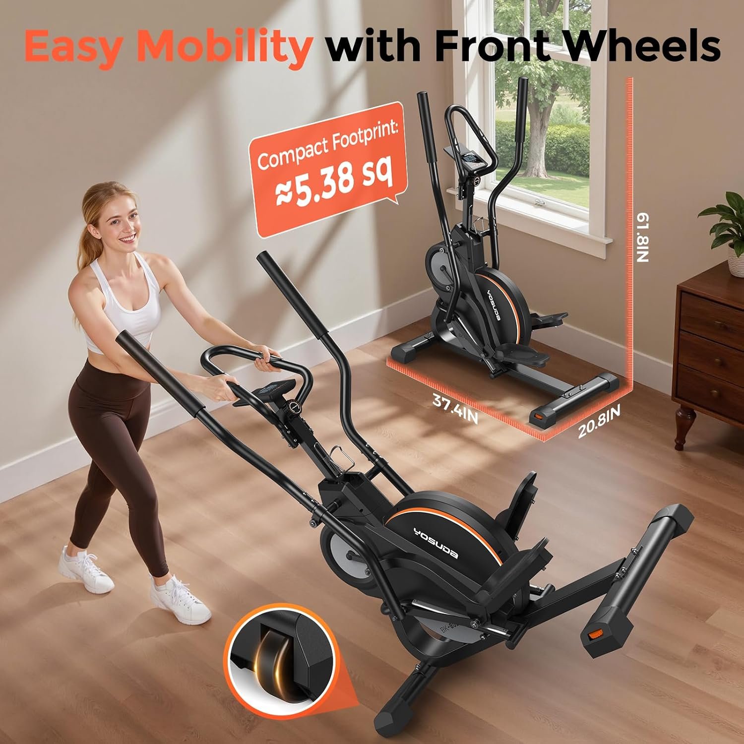 YOSUDA DSJ-01 Elliptical Machine – 3-in-1 with 45° Incline & 16 Resistance Levels – DSJ-01 - Image 8