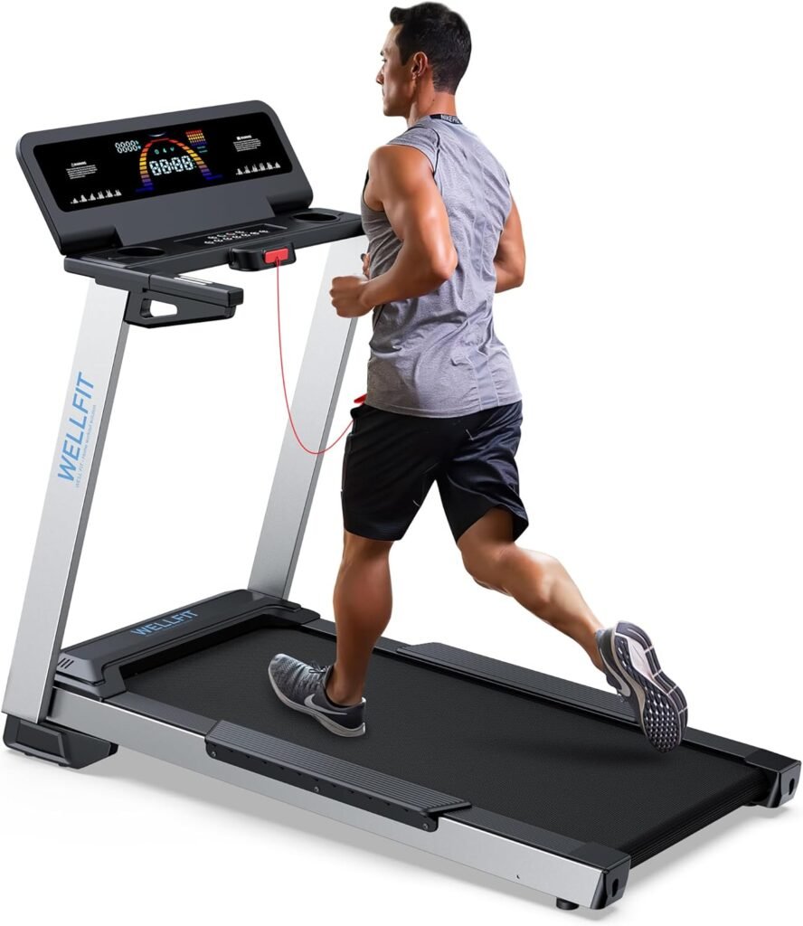 WELLFIT T24-1 Treadmill – 4.0HP Motor with 450 lb Capacity & 0-5% Incline – T24-1