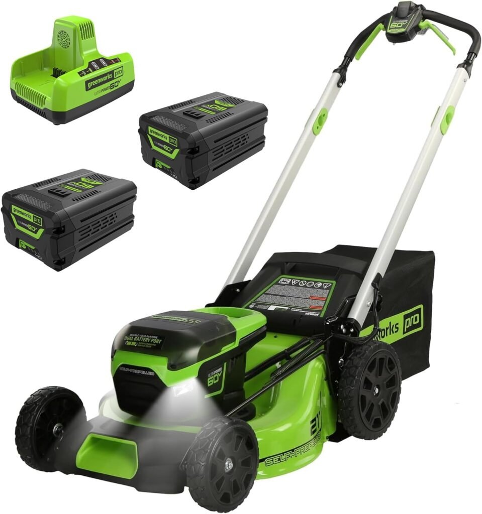 Greenworks 60V 21″ Self-Propelled Lawn Mower with (2) 4.0Ah Batteries – MO60L424