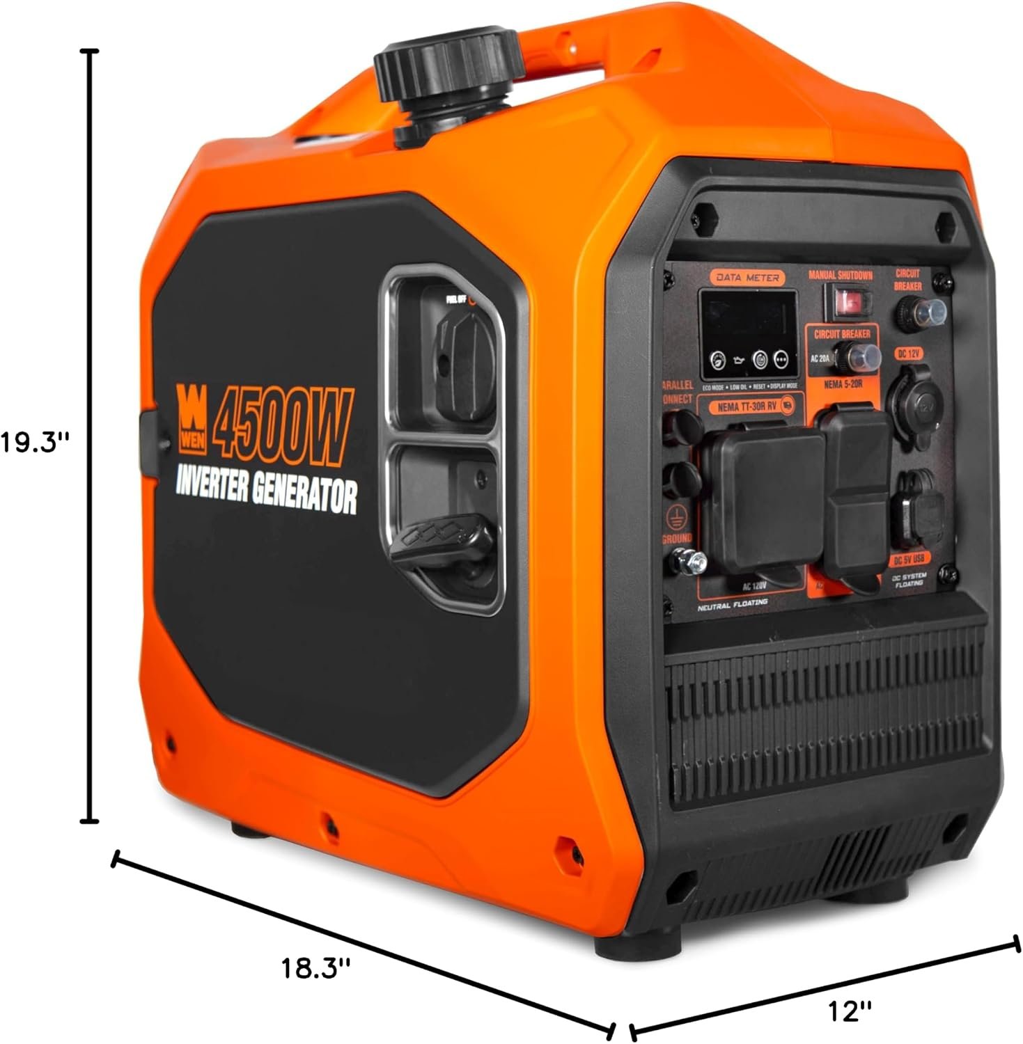 WEN 56432i Inverter Generator – 4,500W Surge/3,600W Running with Fuel Shutoff & RV Outlet – 56432i - Image 6