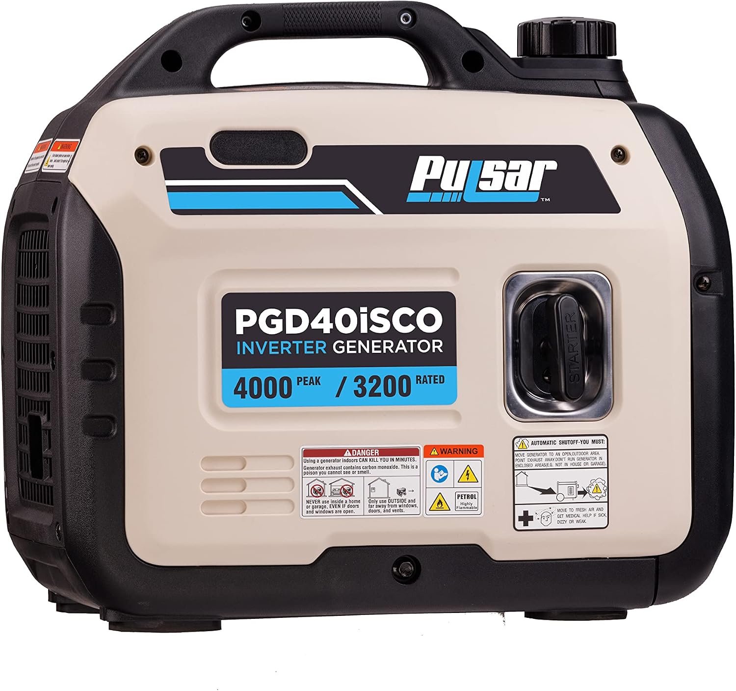Pulsar PGD40iSCO Portable Inverter Generator – 4,000W Peak/3,200W Running with CO Sentry & RV Outlet – PGD40iSCO - Image 3