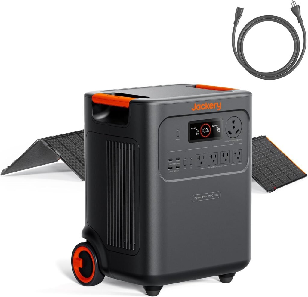 Jackery HomePower 3600 Plus Solar Generator – 3,584Wh LiFePO4 with 3,600W Output & 500X Solar Panels – JHP-3600A