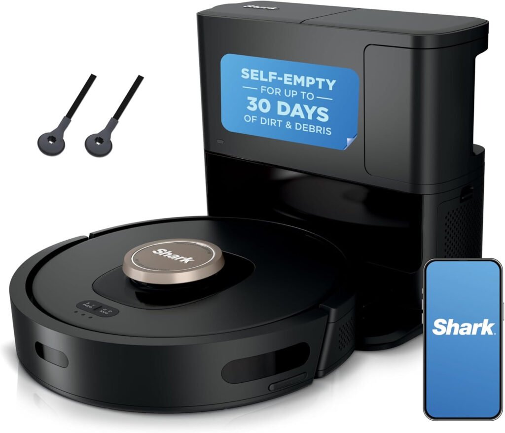 Shark AI Robot Vacuum with XL HEPA Self-Empty Base – 60-Day Capacity & Matrix Clean Navigation – AV2501AE (Black)