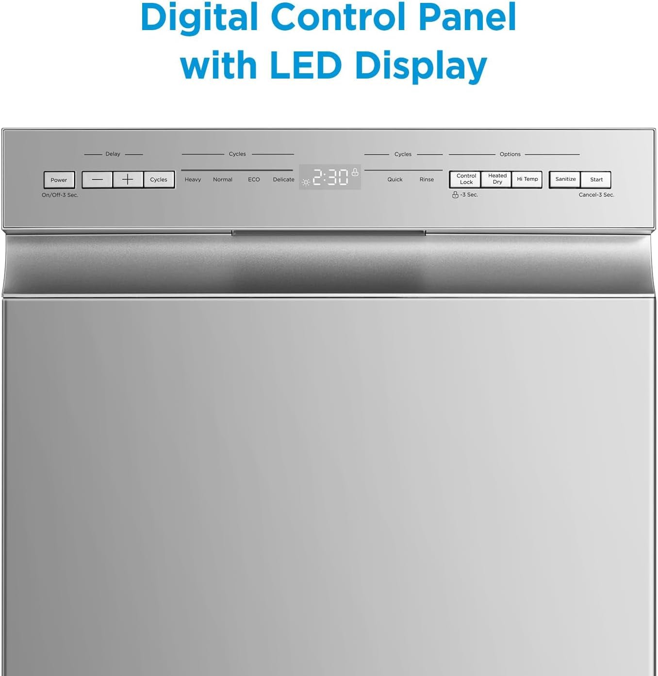 Midea 18 Inch Built-in Dishwasher – 8 Place Settings with Stainless Steel Tub, Heated Dry & 6 Wash Programs – MDF18A1AST - Image 5