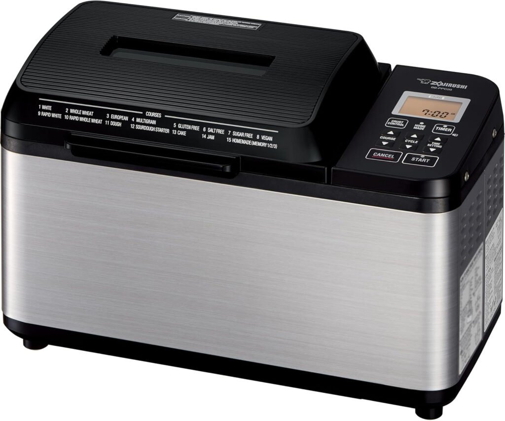 Zojirushi Home Bakery Virtuoso Plus Breadmaker – 15 Programs with 13-Hour Delay Timer & Gluten-Free Setting – BB-PPC20BA