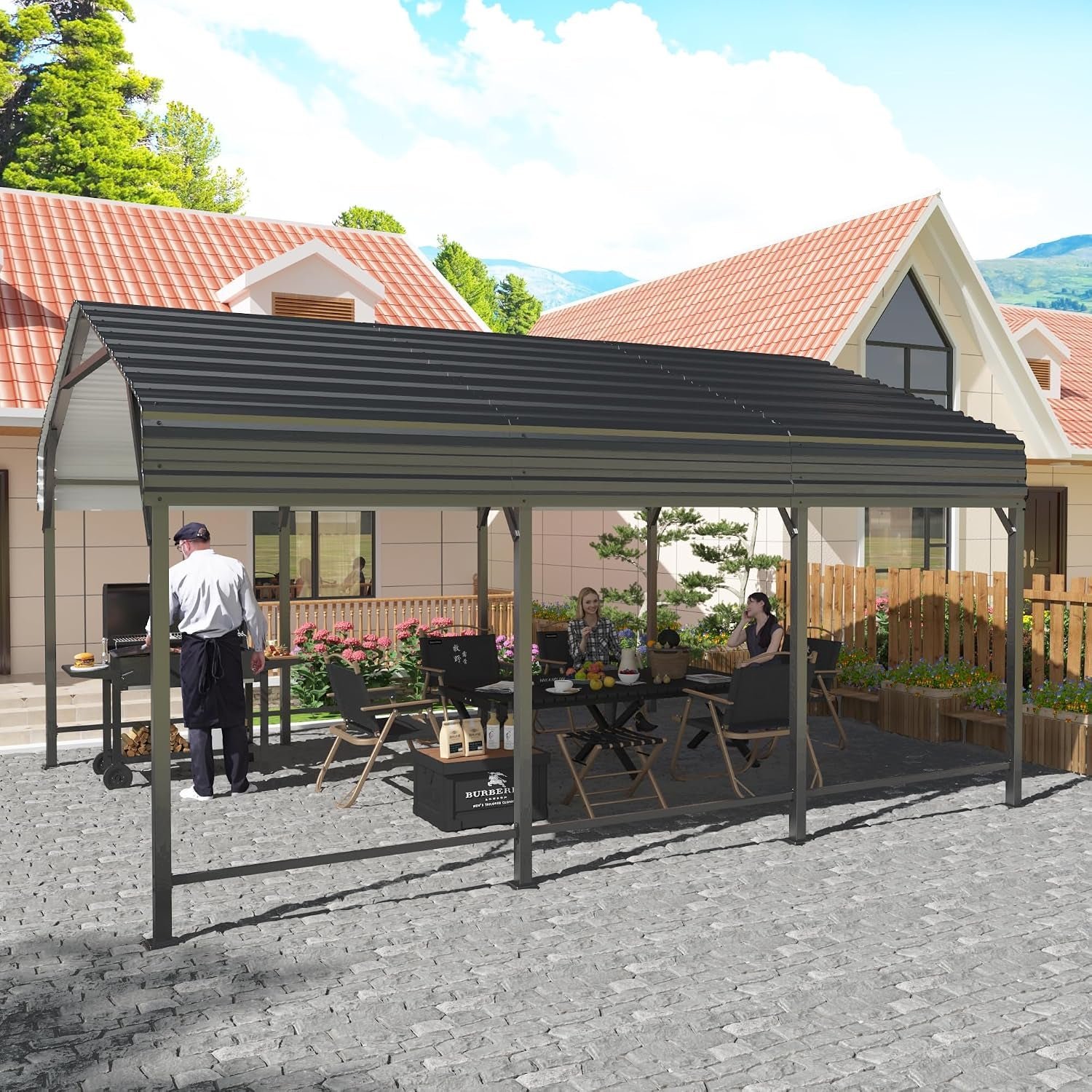 AirWire 20×40 FT Heavy Duty Metal Carport Shelter – Reinforced Steel Garage for Truck, Boat, Tractor & Outdoor Events - Image 7