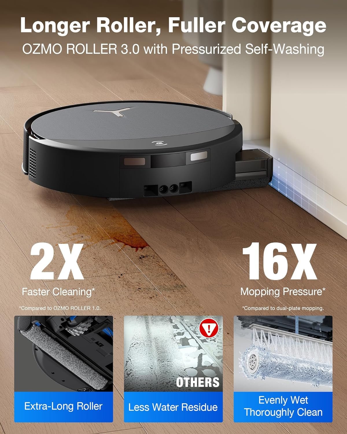 ECOVACS DEEBOT T90 Omni Robot Vacuum and Mop – 30,000Pa BLAST Suction with OZMO Roller 3.0 Self-Cleaning Mop & Auto-Empty Station – T90 Omni - Image 2