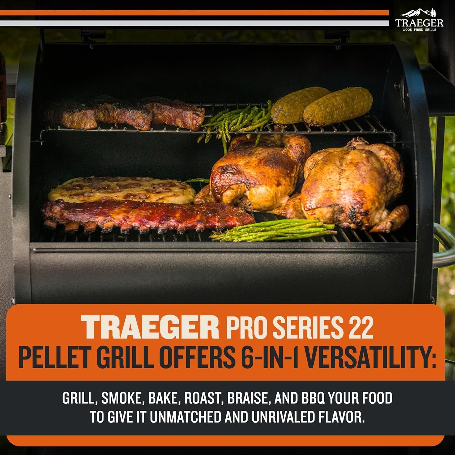 Traeger Pro 22 Wood Pellet Grill & Smoker – 6-in-1 BBQ with 572 Sq In Cooking Area & Digital Pro Controller – TFB57PZBO - Image 6