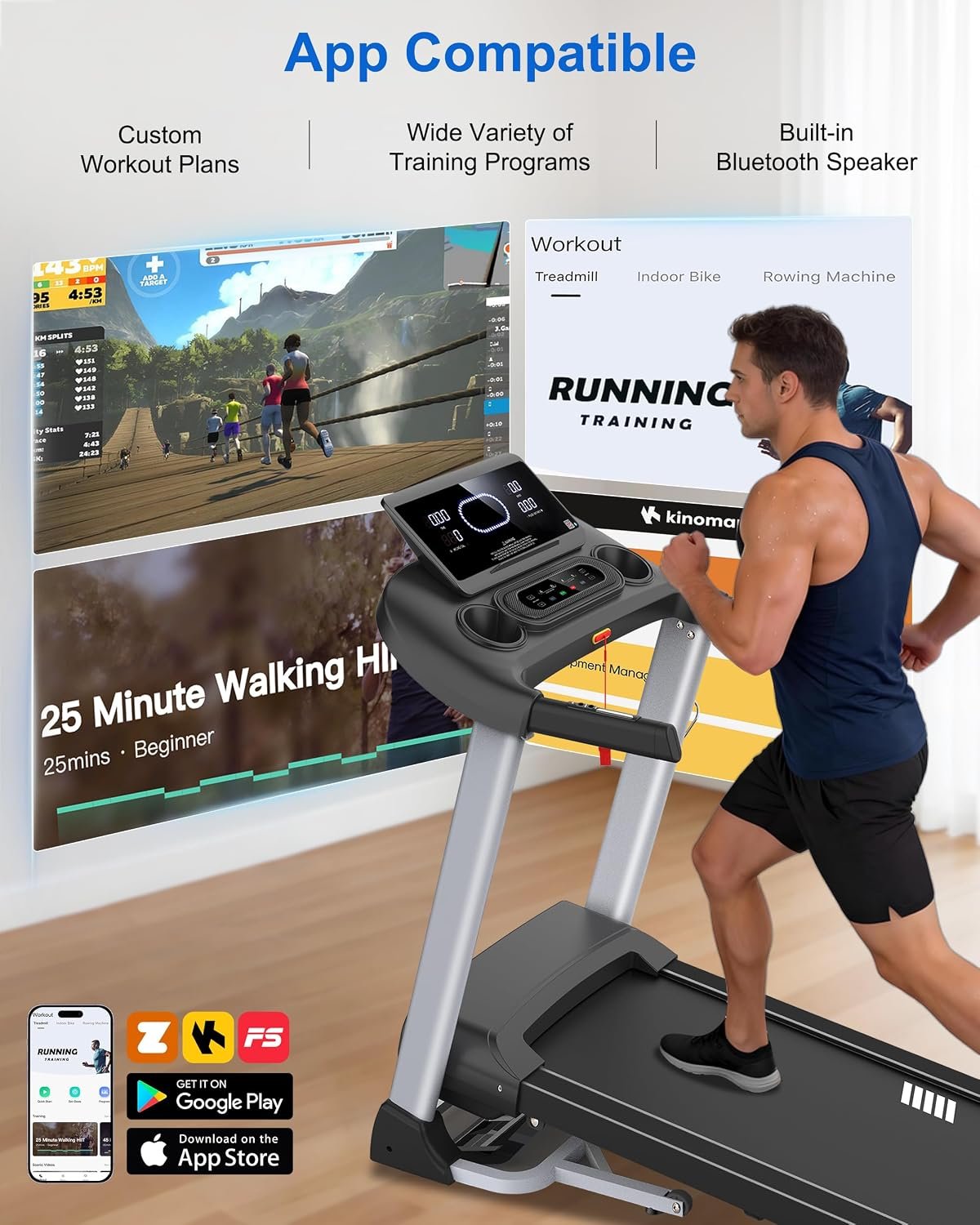 HUAGEEED Treadmill with 18% Auto Incline – 3.5HP Motor & 400 lb Capacity – CTM5312 - Image 6