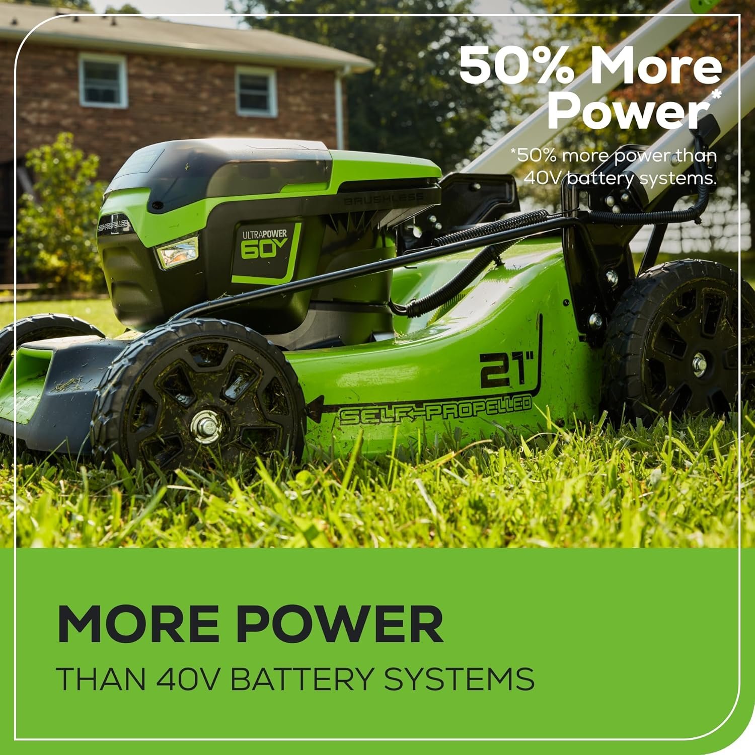 Greenworks 60V 21″ Self-Propelled Lawn Mower with (2) 4.0Ah Batteries – MO60L424 - Image 6