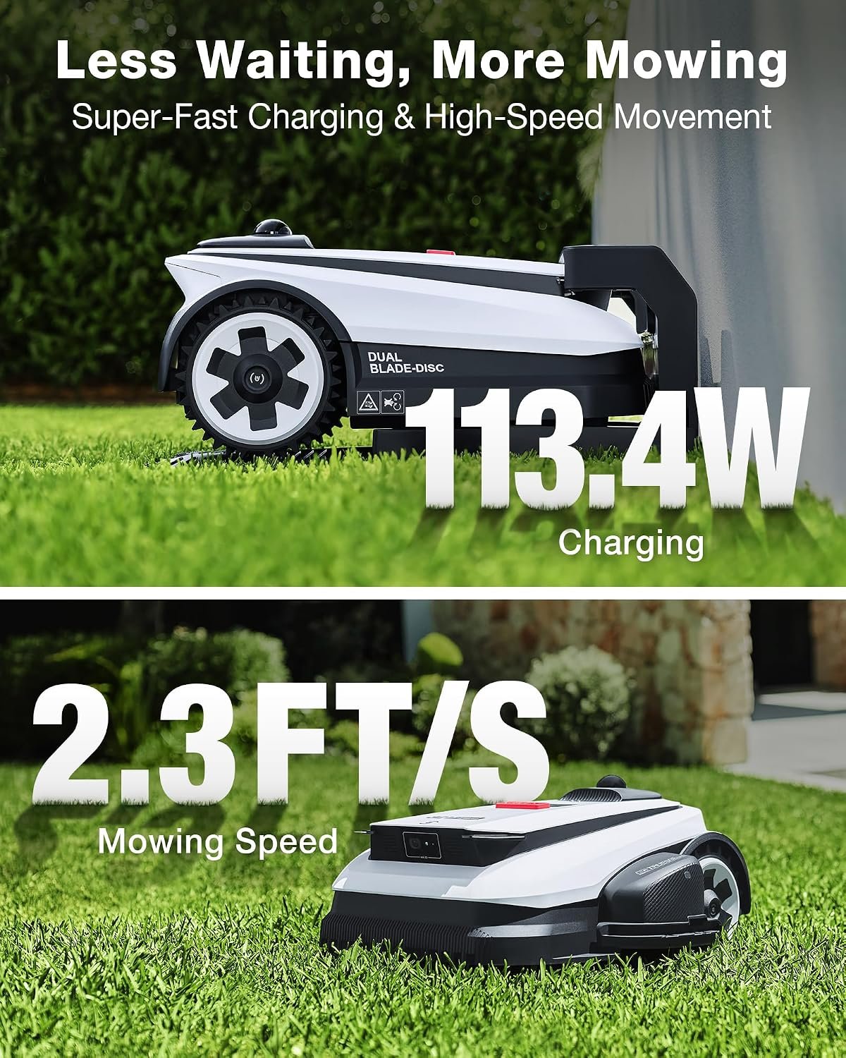 ECOVACS GOAT A2000 LiDAR PRO Robot Lawn Mower – Dual LiDAR Navigation with Built-In Trimmer for 1/2 Acre – A2000 LiDAR PRO - Image 5