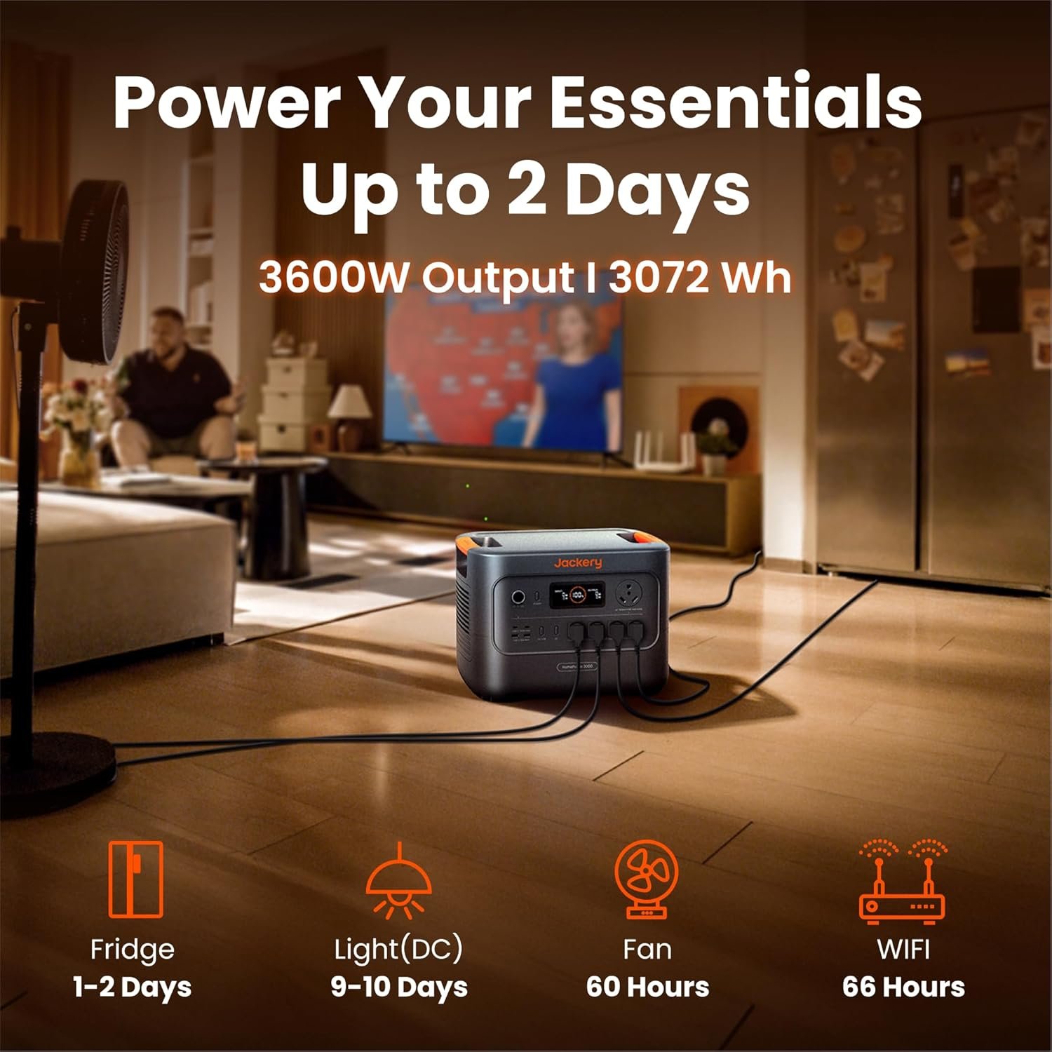 Jackery HomePower 3000 Portable Power Station – 3,072Wh LiFePO4 with 3,600W AC Output & ≤20ms UPS – JHP-3000C - Image 2
