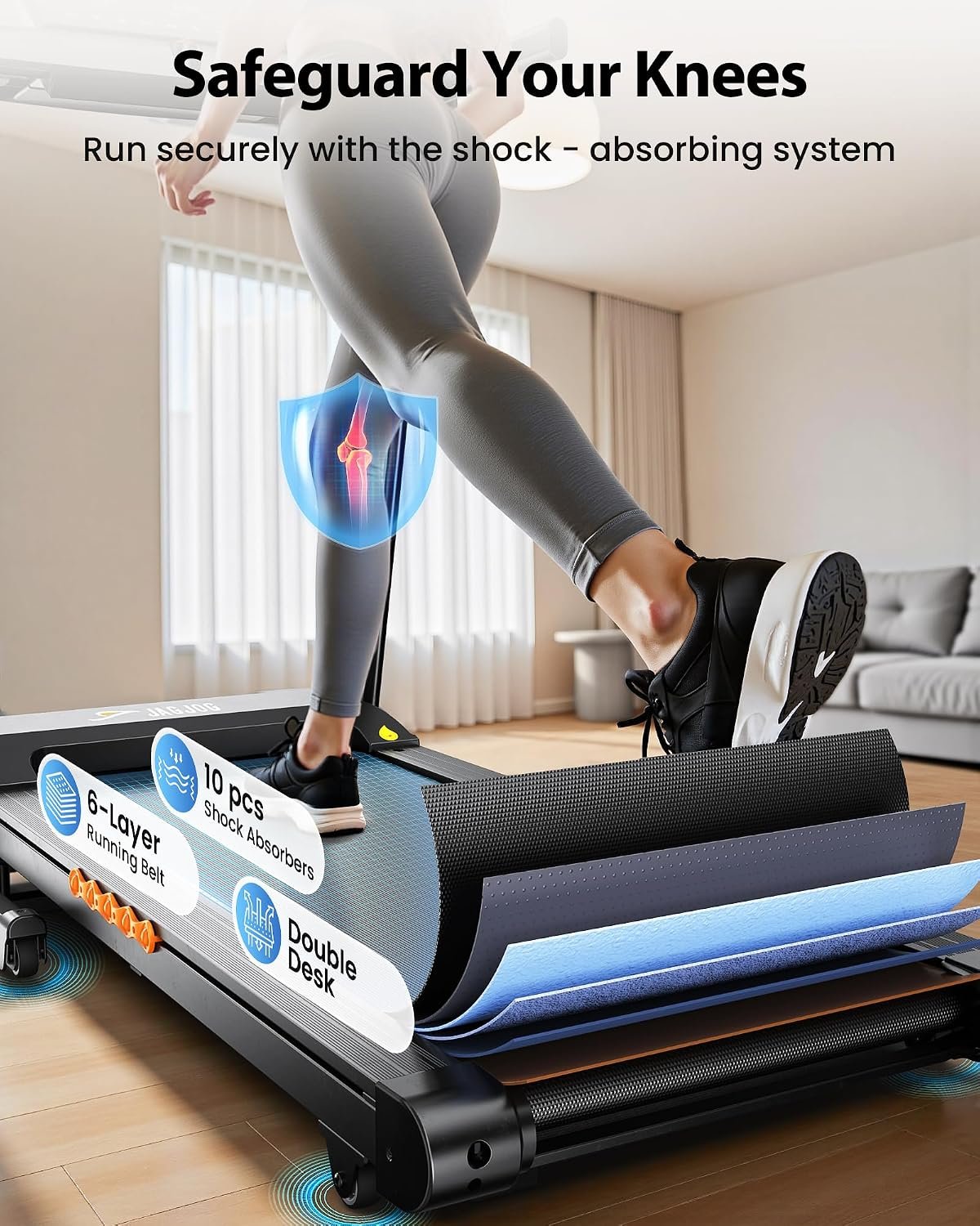 JAGJOG JT61 Foldable Treadmill with 15% Auto Incline & 3.0HP Motor – JT61 - Image 8