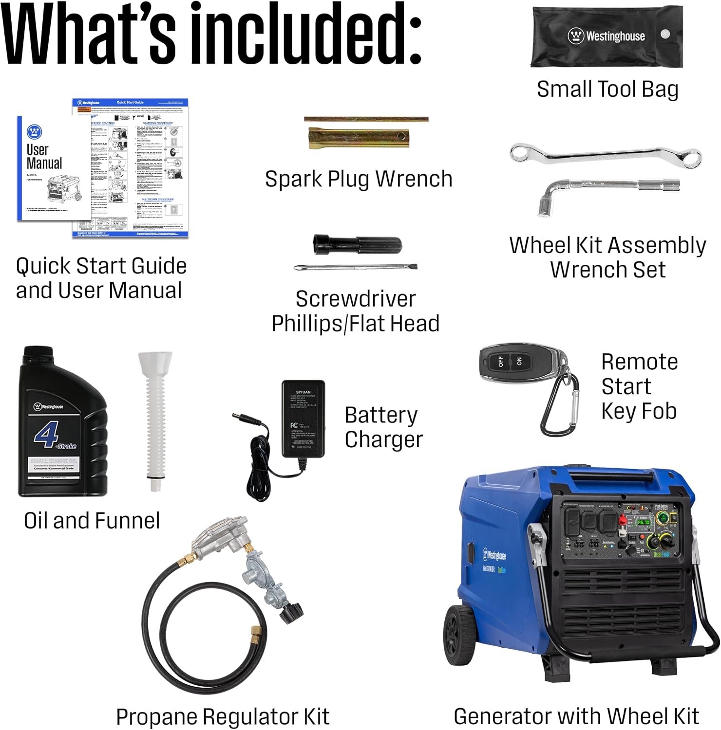 Westinghouse iGen12000DFc Dual Fuel Portable Inverter Generator – 12,000W Peak/9,000W Running with Remote Start & CO Sensor – iGen12000DFc - Image 6