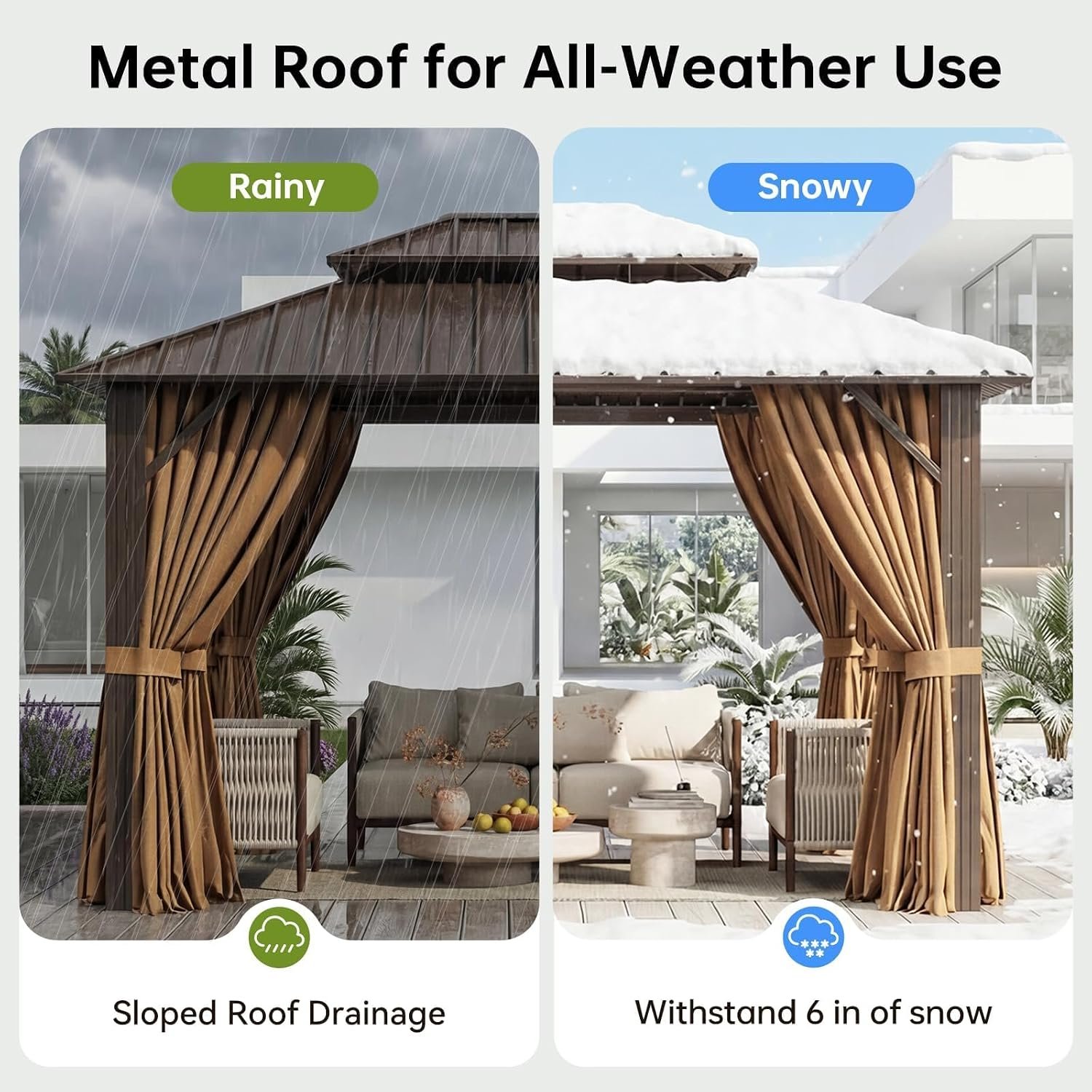 Breezestival 10×12 FT Hardtop Gazebo – Galvanized Steel Double Roof with Netting & Curtains for Patio, Backyard & Outdoor Gatherings - Image 7