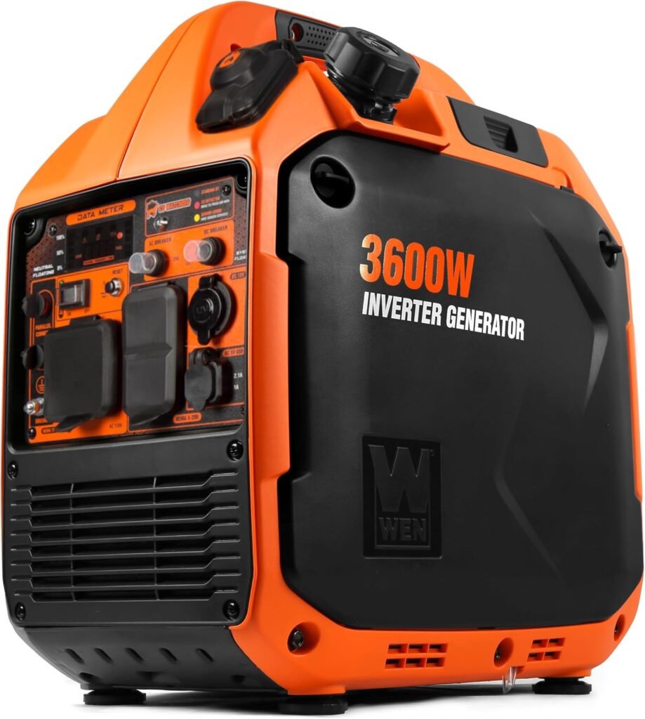 WEN DF360iX Dual Fuel Inverter Generator – 3,600W Gas/3,500W Propane with CO Watchdog & RV Outlet – DF360iX