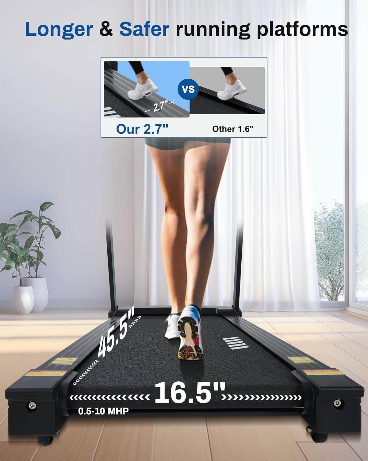 BORGUSI Auto Incline Treadmill – 3.5HP Folding Treadmill with 15% Incline & 36 Programs – USNC-CTM5314P - Image 4