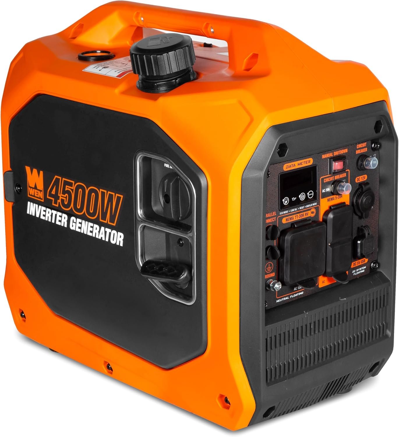 WEN 56432i Inverter Generator – 4,500W Surge/3,600W Running with Fuel Shutoff & RV Outlet – 56432i - Image 4