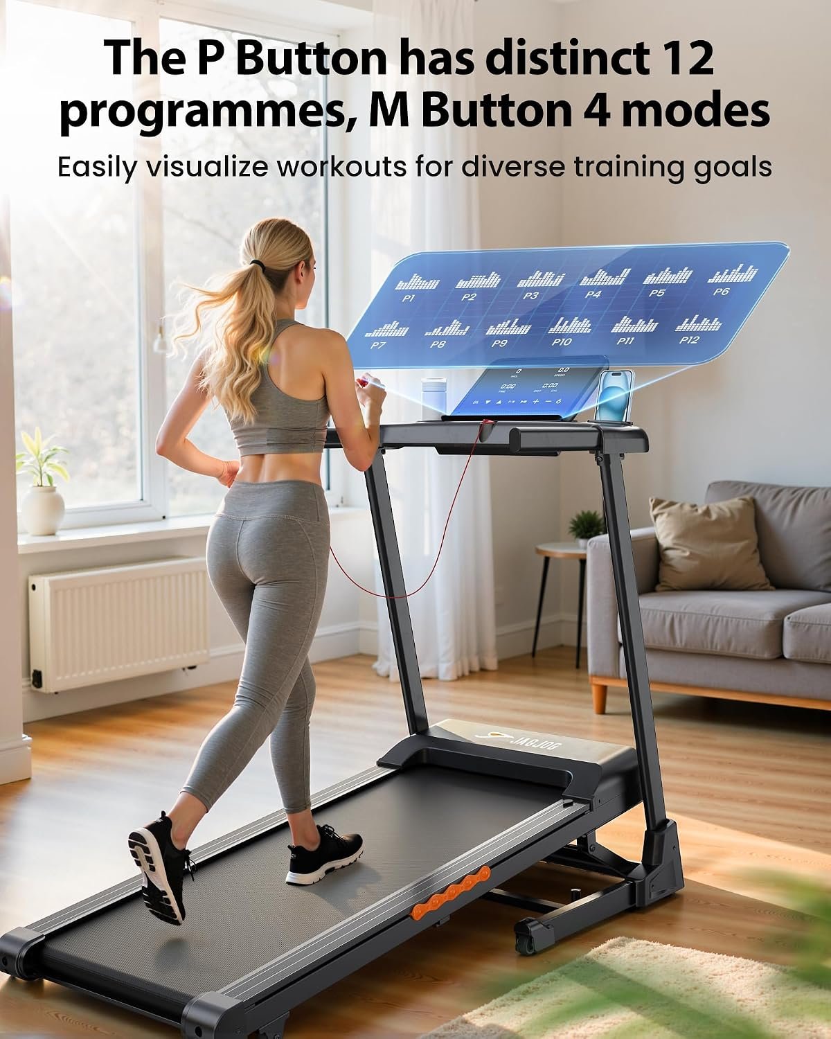 JAGJOG JT61 Foldable Treadmill with 15% Auto Incline & 3.0HP Motor – JT61 - Image 7
