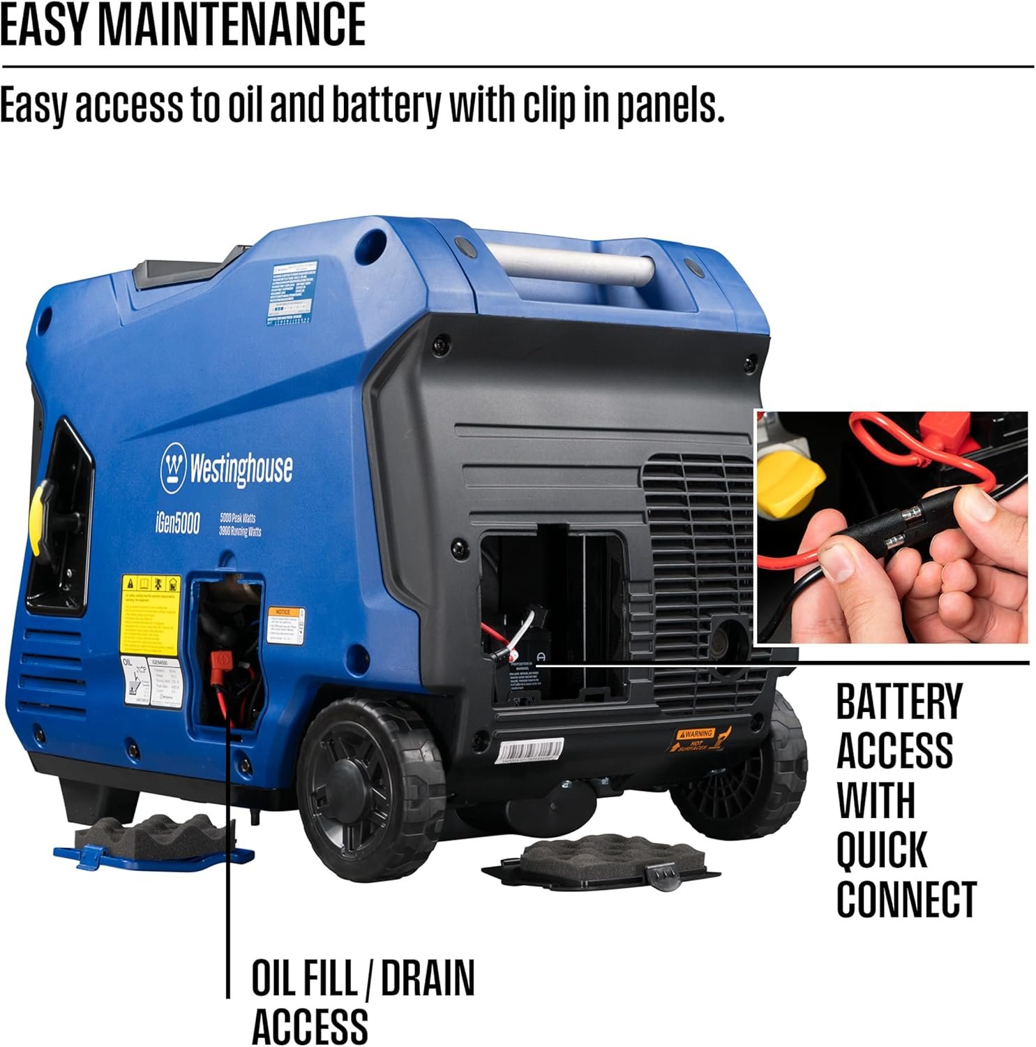 Westinghouse iGen5000 Portable Inverter Generator – 5,000W Peak/3,900W Running with Remote Start & RV Outlet – iGen5000 - Image 3