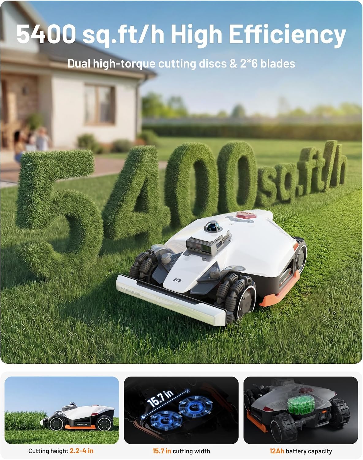 Mammotion LUBA 3 AWD 3000H Robot Lawn Mower – 360° LiDAR & RTK Navigation for 0.75 Acre - Image 7