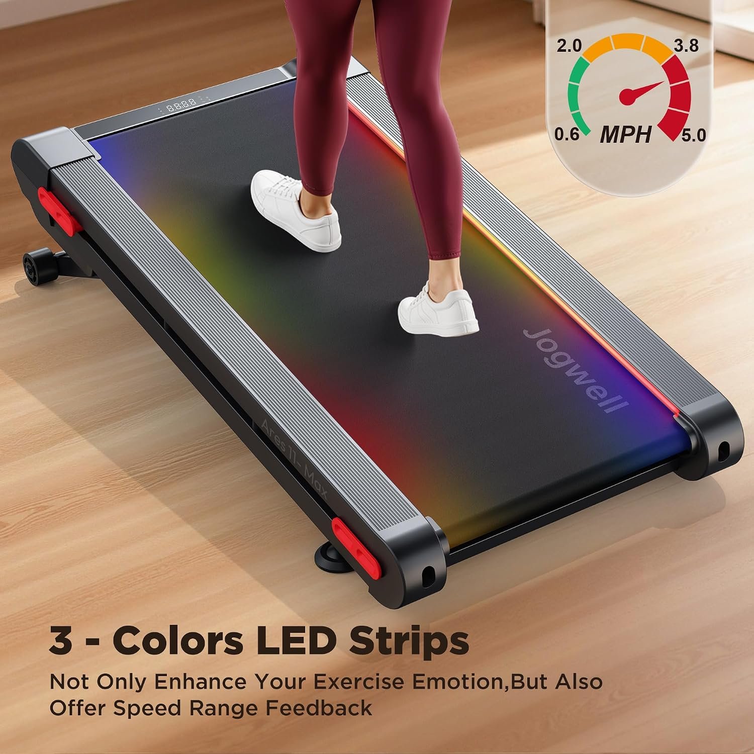 JOGWELL Ares 11 Walking Pad with 20% Auto Incline – 3.5HP Motor & 400 lb Capacity – Ares 11 - Image 5
