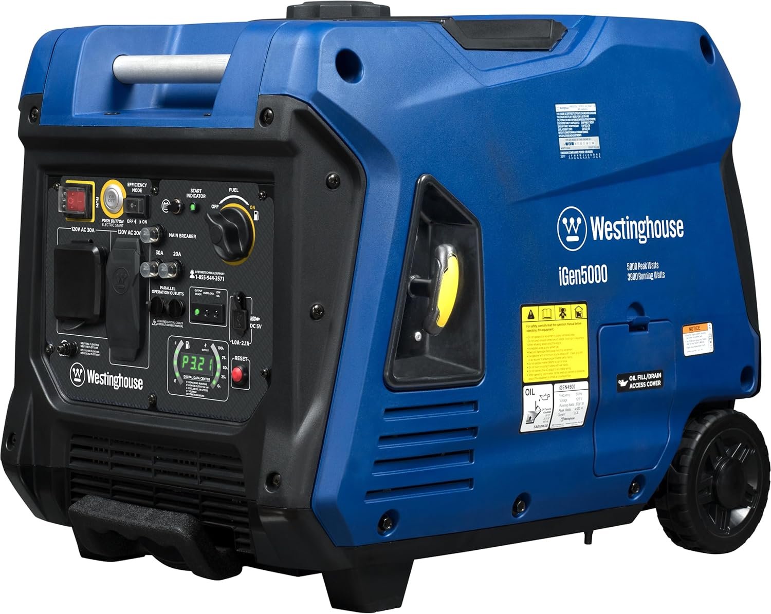 Westinghouse iGen5000 Portable Inverter Generator – 5,000W Peak/3,900W Running with Remote Start & RV Outlet – iGen5000 - Image 8