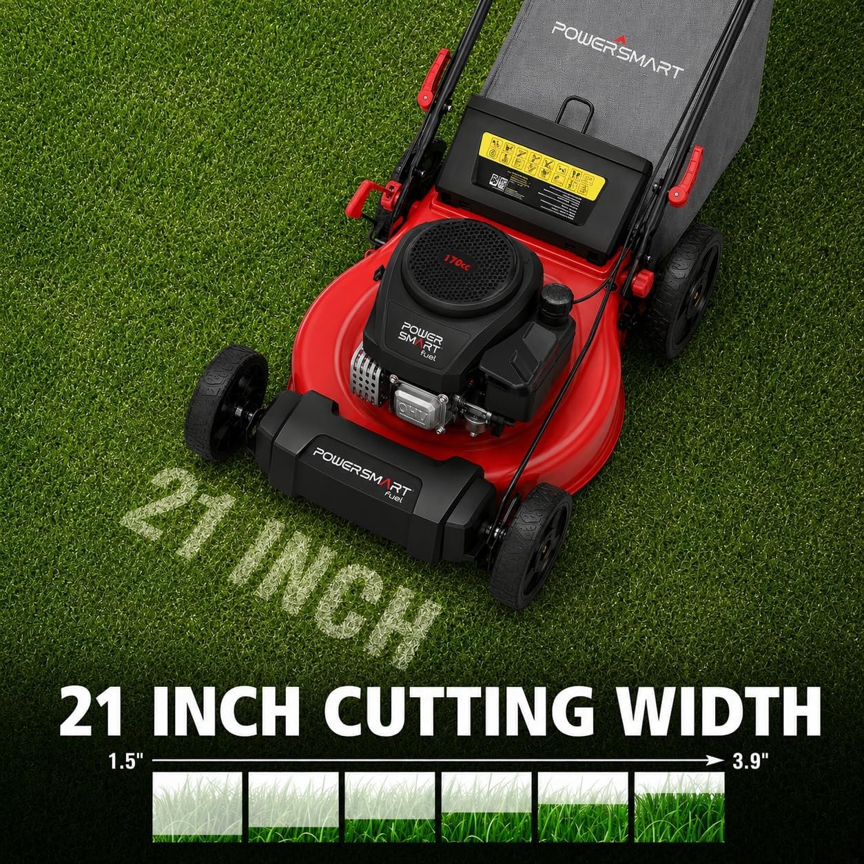 PowerSmart 21″ Gas Self-Propelled Lawn Mower with 170cc Engine & 3-in-1 Cutting – V8721S1-2 - Image 2
